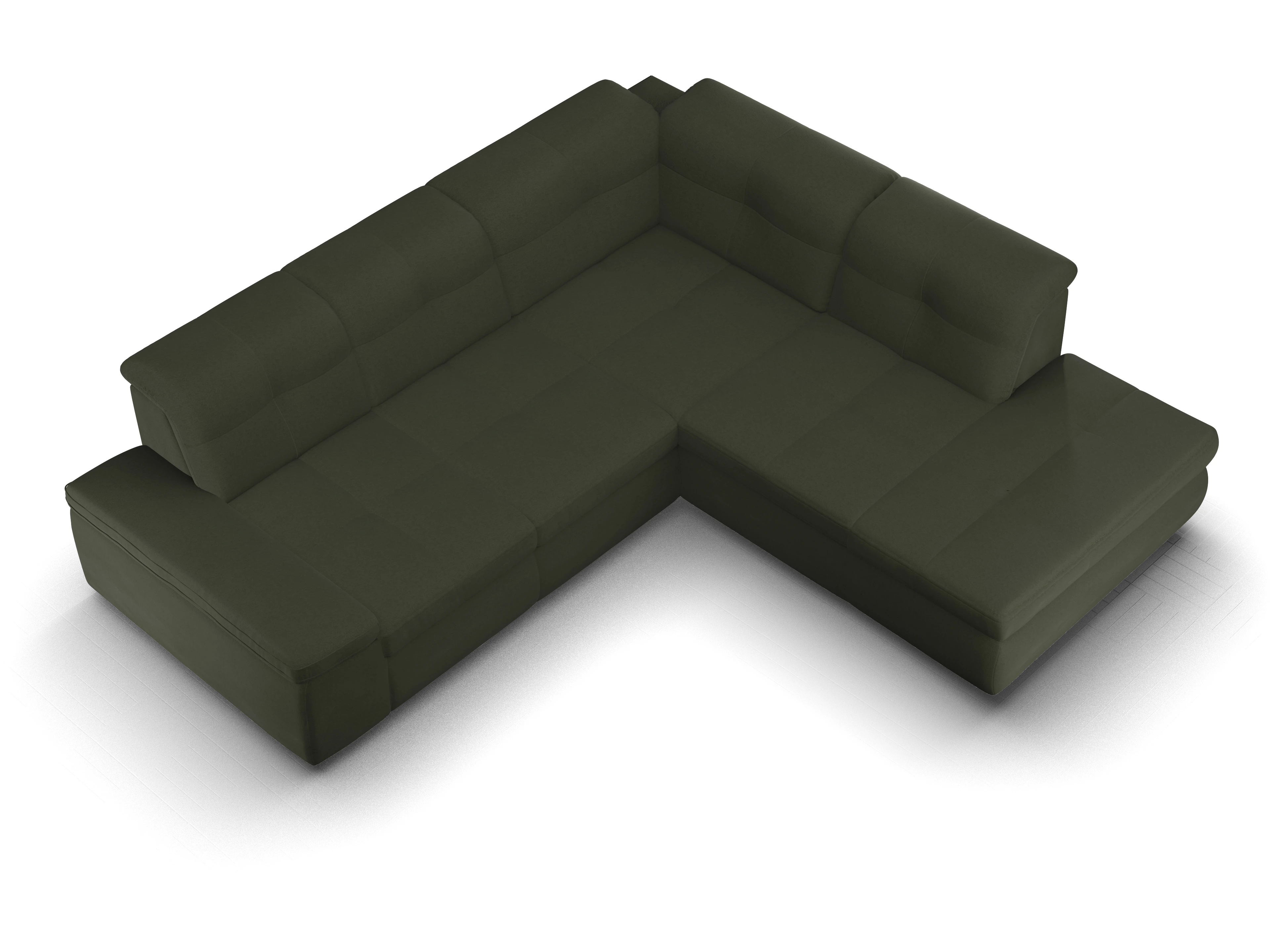Ansicht des Produktes SC Smart 1001 Ecksofa rechts Abschluss offen in Stoff Grün