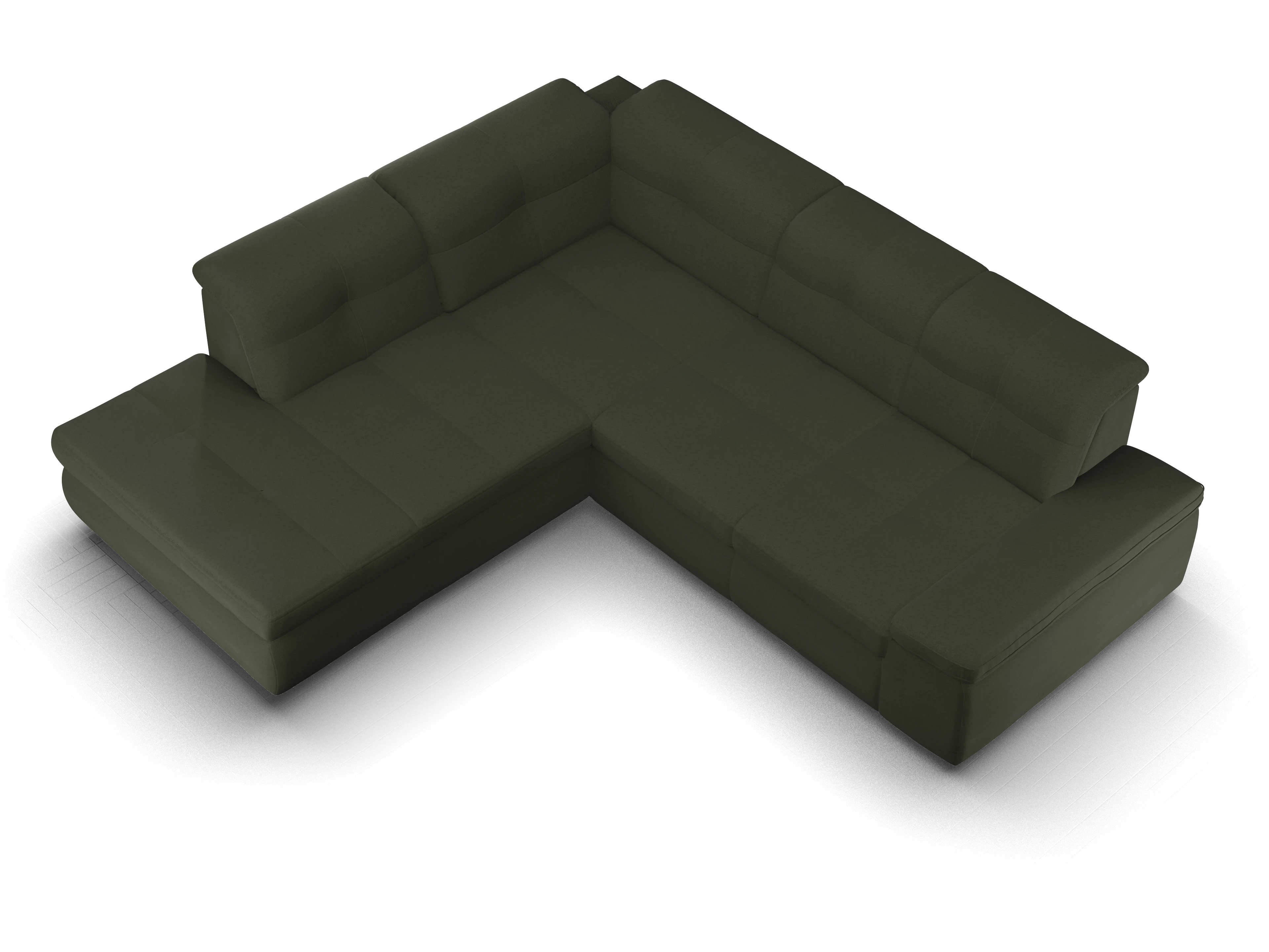 Ansicht des Produktes SC Smart 1001 Ecksofa links Abschluss offen in Stoff Grün