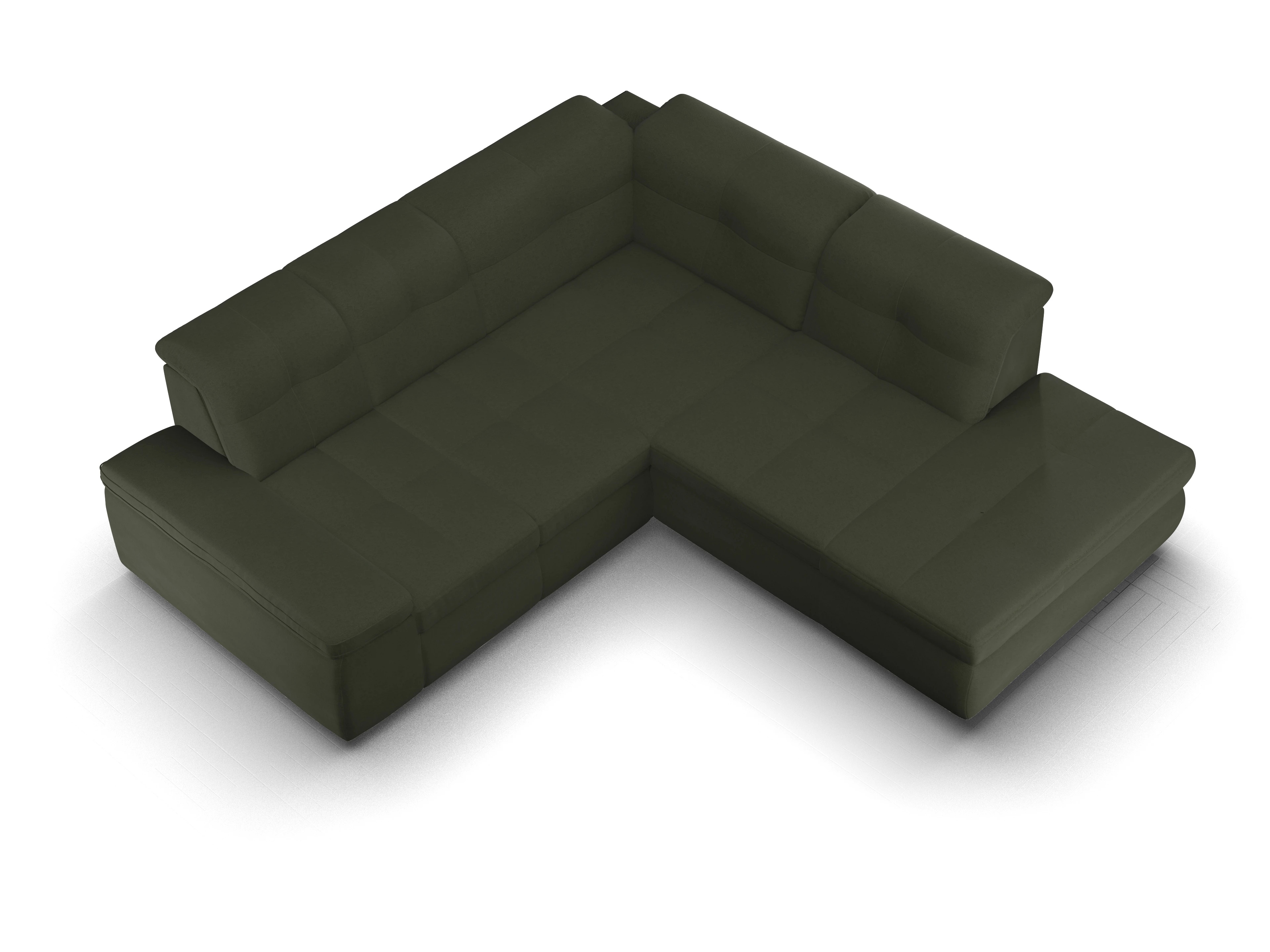 Ansicht des Produktes SC Smart 1001 Ecksofa rechts Abschluss offen in Stoff Grün