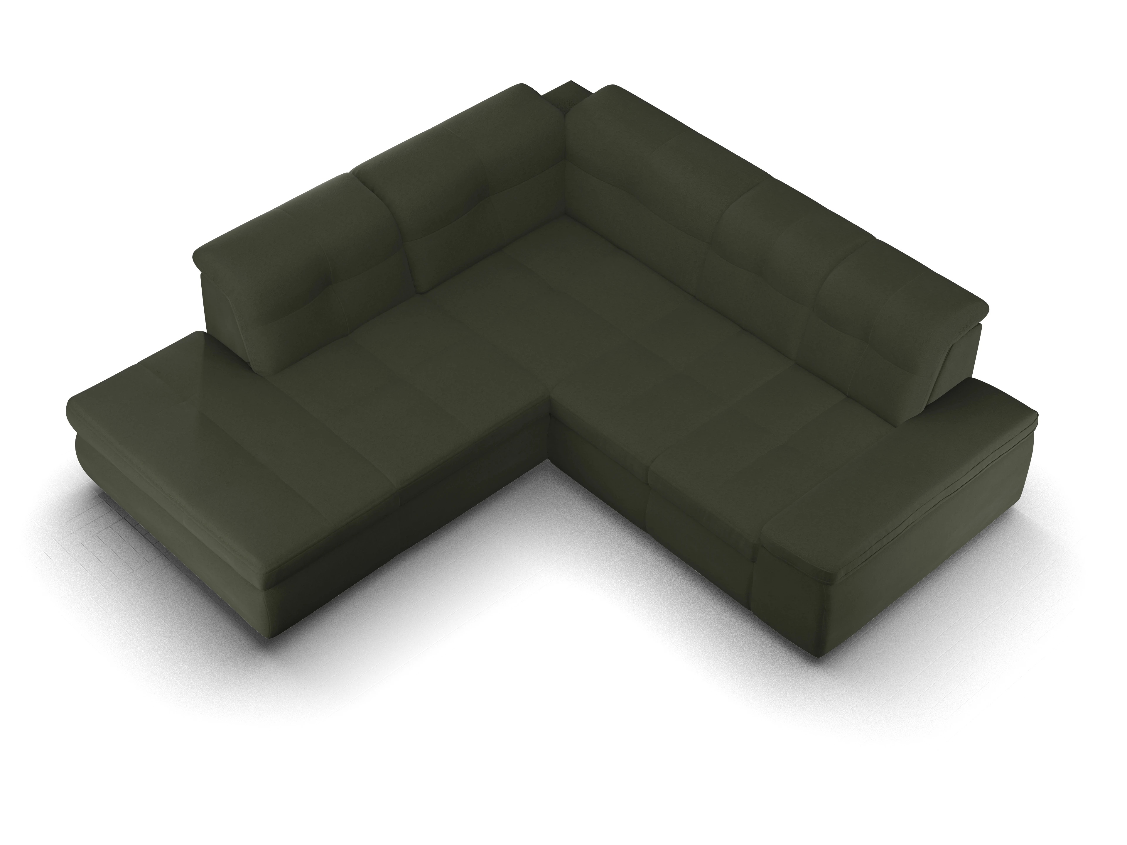 Ansicht des Produktes SC Smart 1001 Ecksofa links Abschluss offen in Stoff Grün
