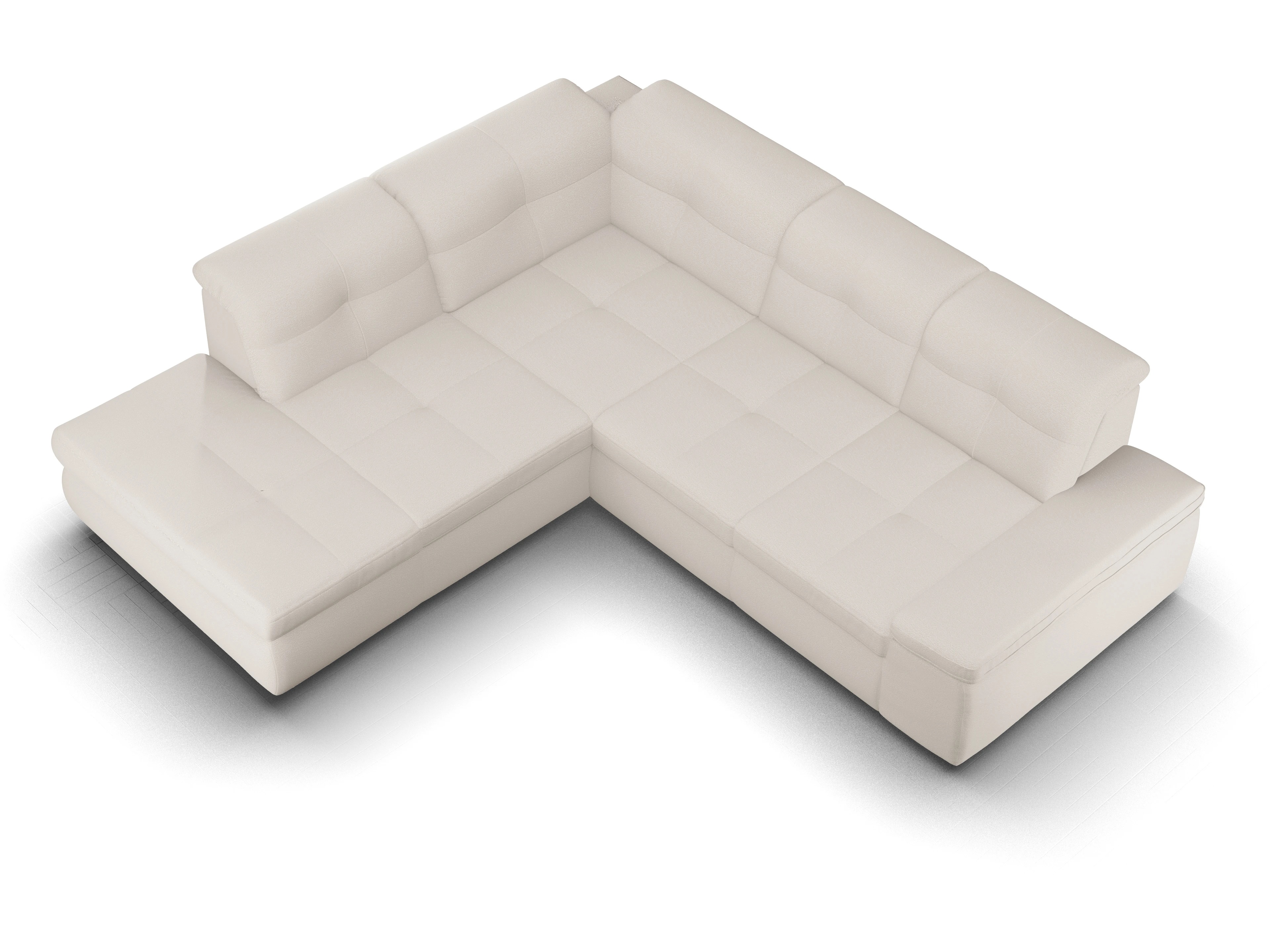 Sitz Concept smart 1001 Ecksofa 1,5Aho SE Medium L Ansicht des Produktes SC Smart 1001 Ecksofa links Abschluss offen in Stoff Beige
