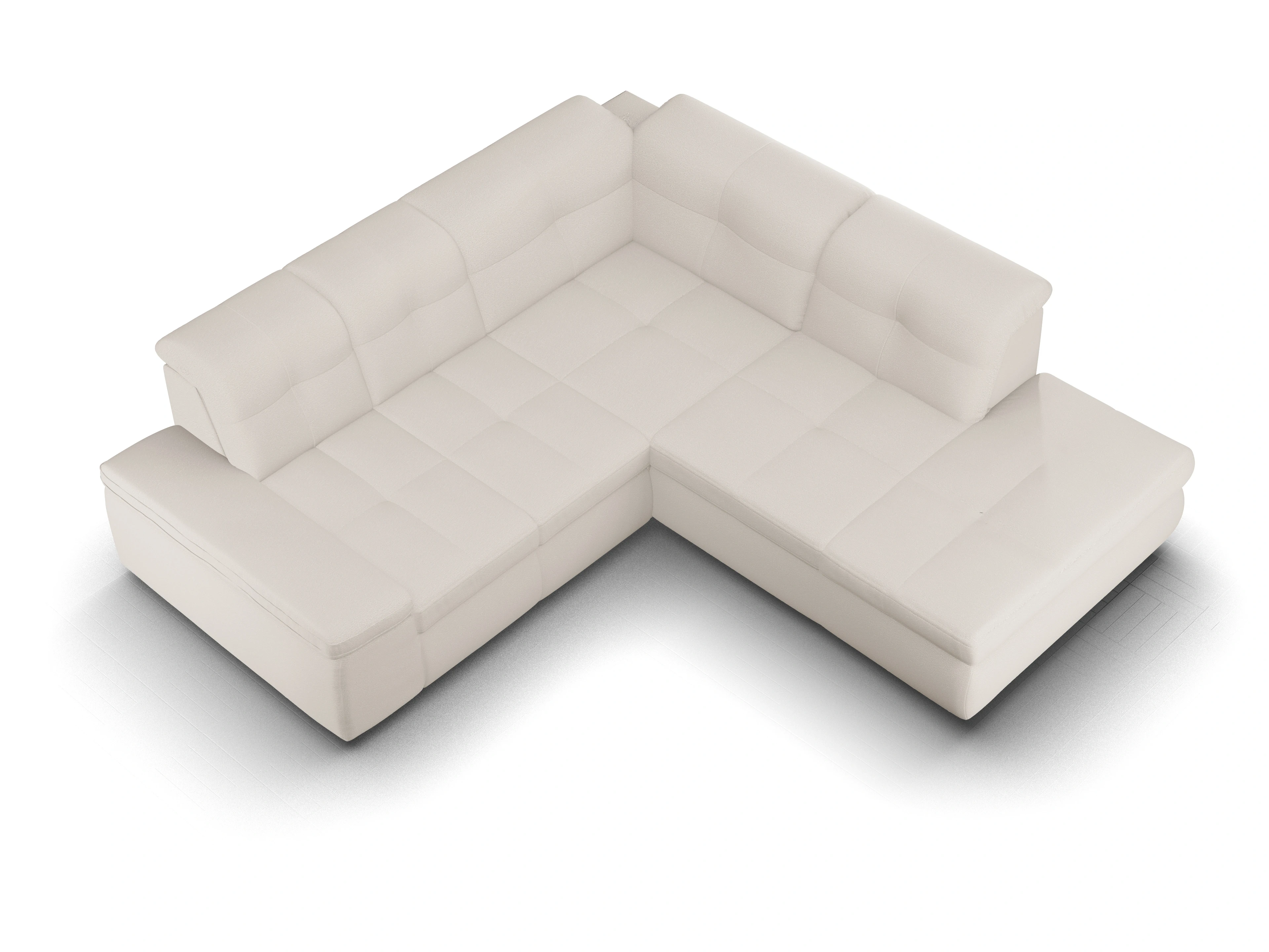 Ansicht des Produktes SC Smart 1001 Ecksofa rechts Abschluss offen in Stoff Beige