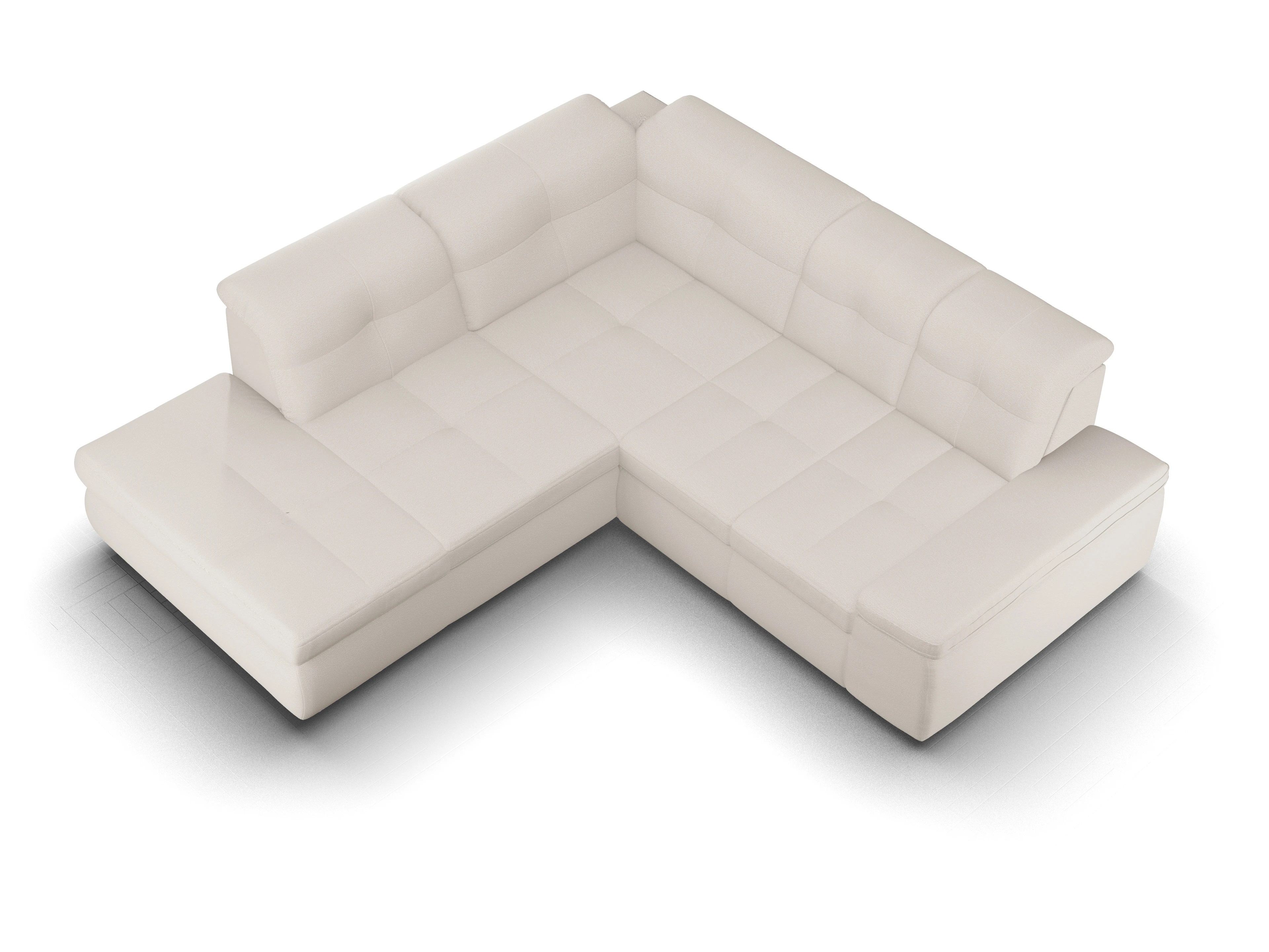 Ansicht des Produktes SC Smart 1001 Ecksofa links Abschluss offen in Stoff Beige