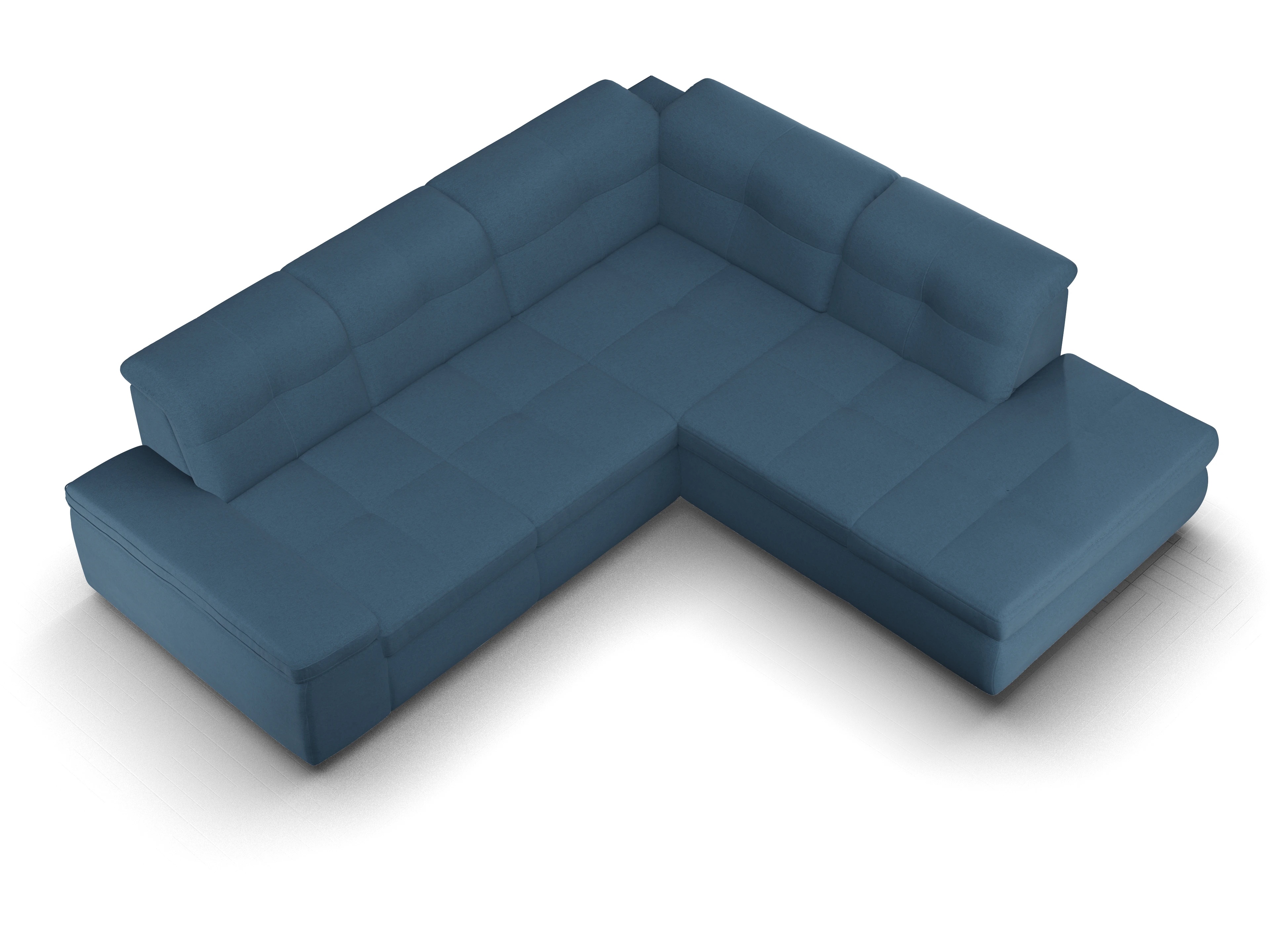 Ansicht des Produktes SC Smart 1001 Ecksofa rechts Abschluss offen in Stoff Blau