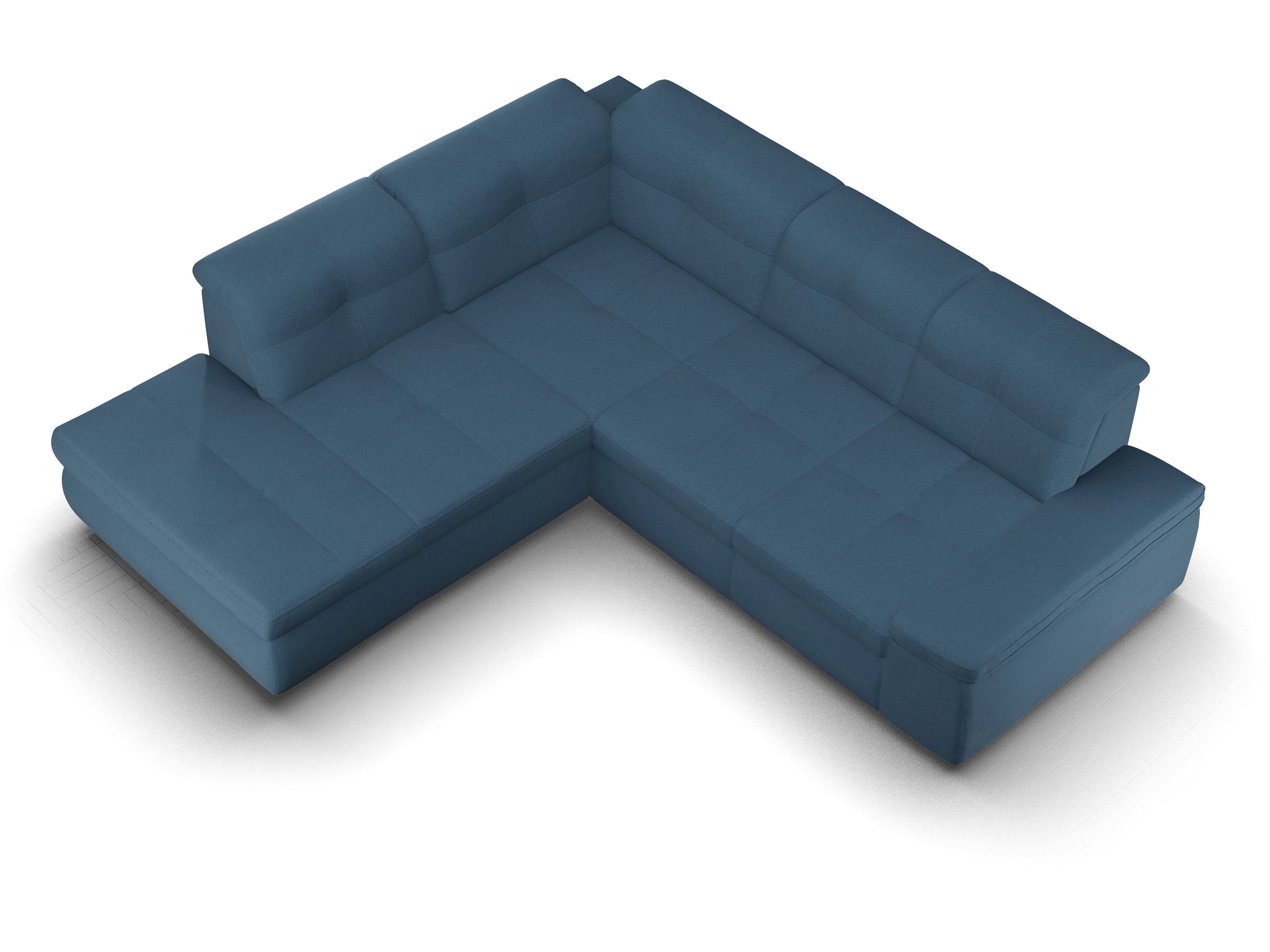 Ansicht des Produktes SC Smart 1001 Ecksofa links Abschluss offen in Stoff Blau