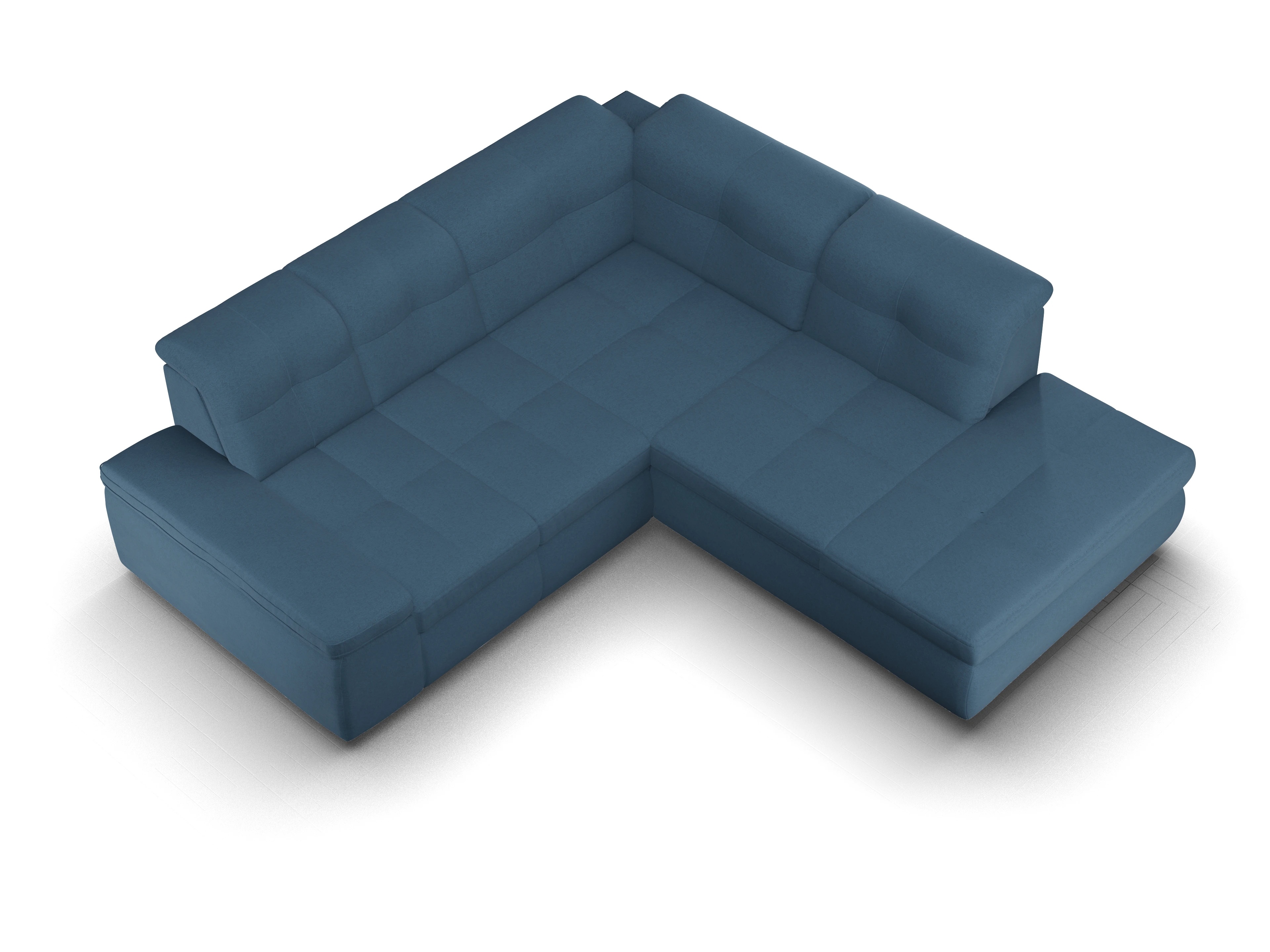 Ansicht des Produktes SC Smart 1001 Ecksofa rechts Abschluss offen in Stoff Blau
