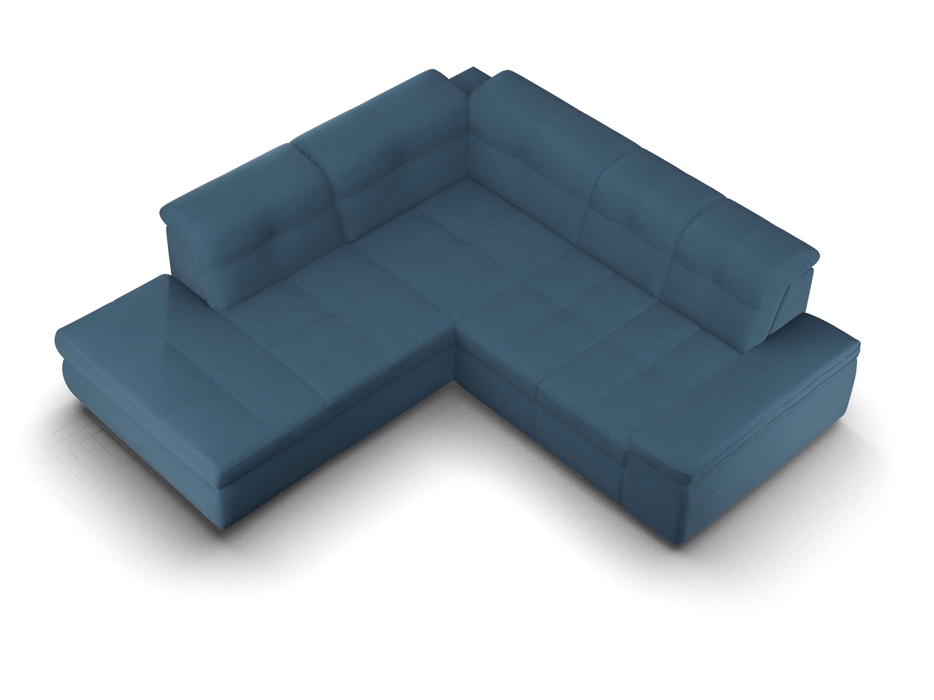 Ansicht des Produktes SC Smart 1001 Ecksofa links Abschluss offen in Stoff Blau
