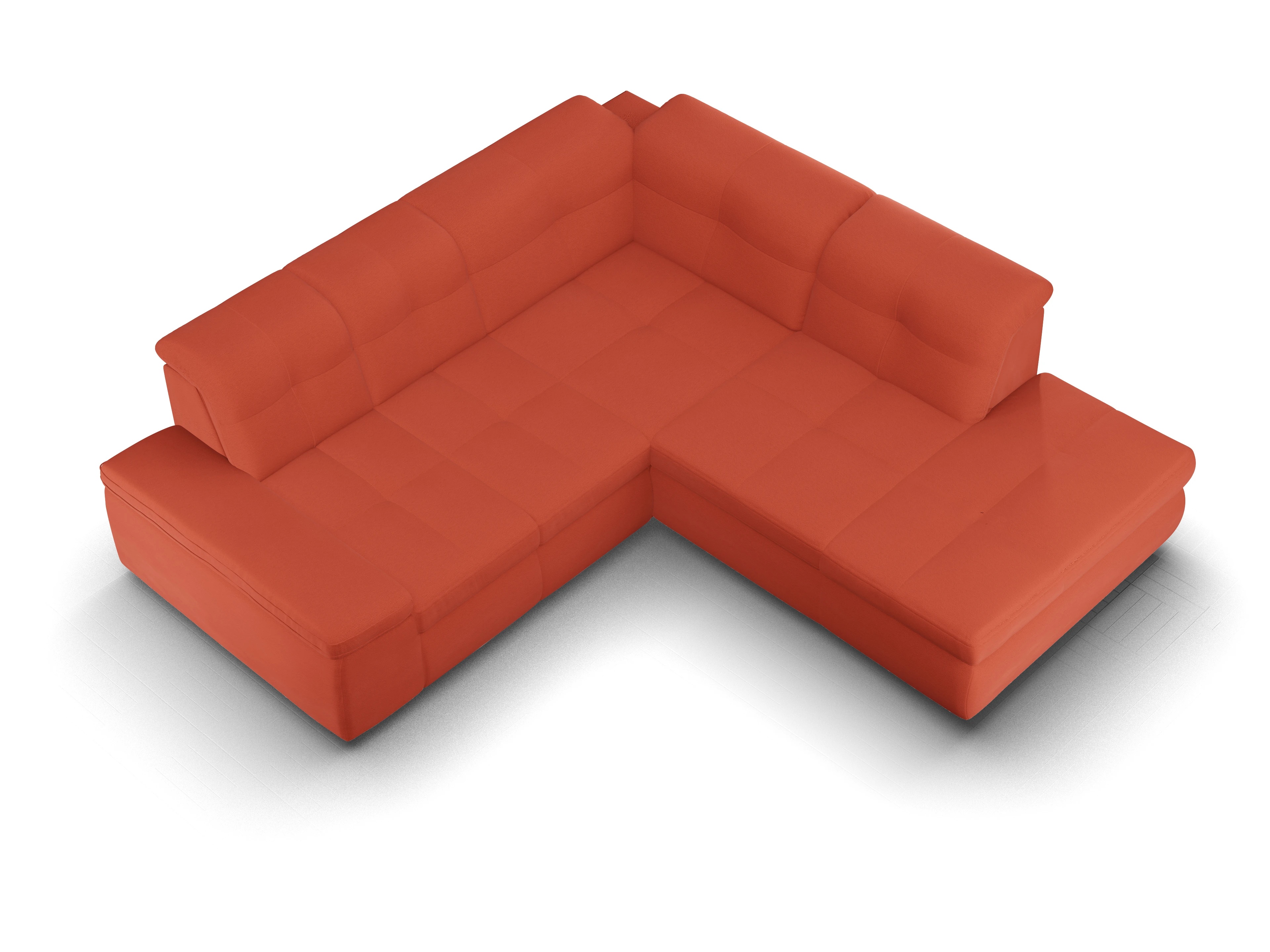 Sitz Concept smart 1001 Ecksofa 1,5Aho SE Small R Ansicht des Produktes SC Smart 1001 Ecksofa rechts Abschluss offen in Stoff Orange