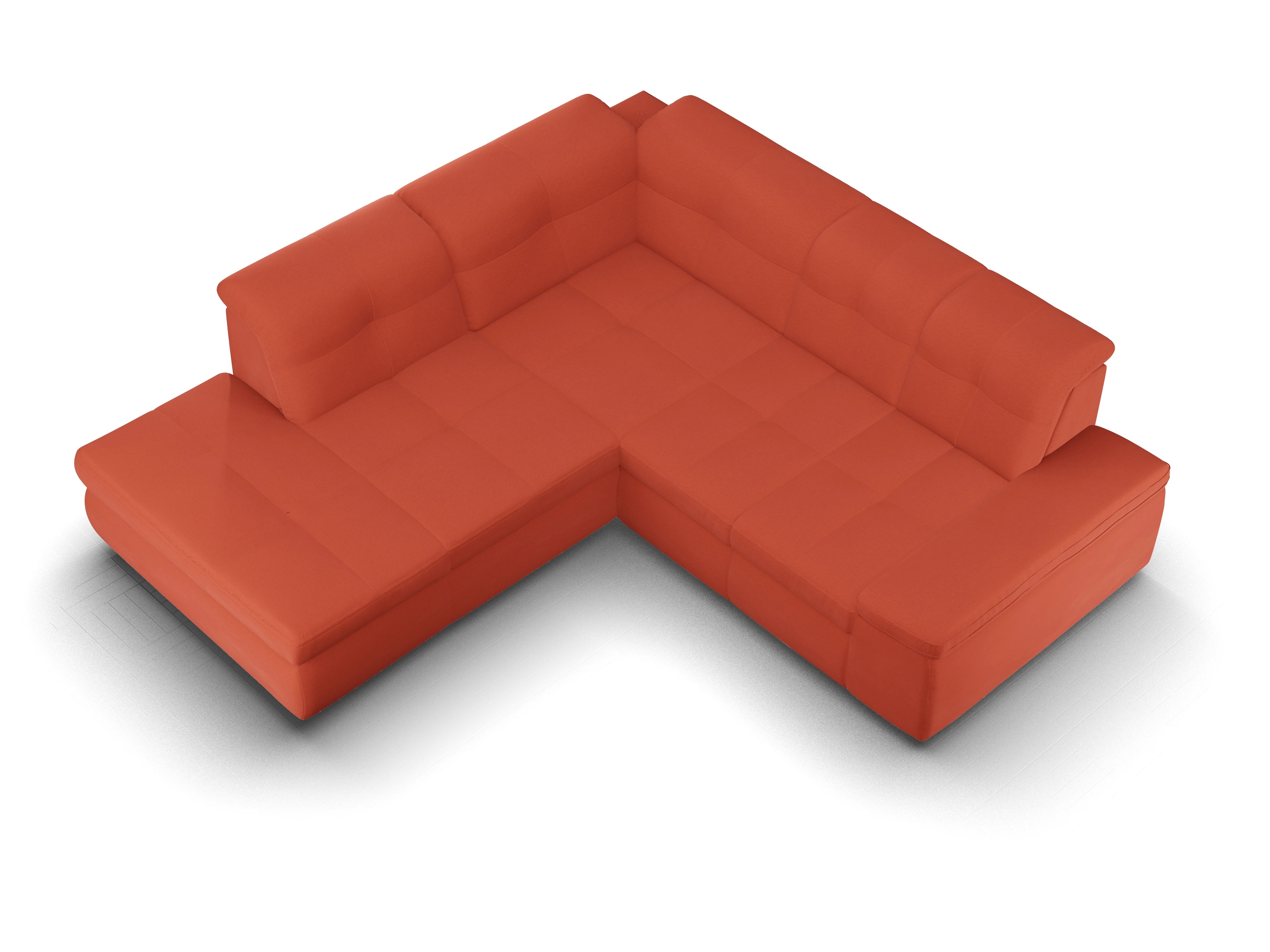 Sitz Concept smart 1001 Ecksofa 1,5Aho SE Small L Ansicht des Produktes SC Smart 1001 Ecksofa links Abschluss offen in Stoff Orange
