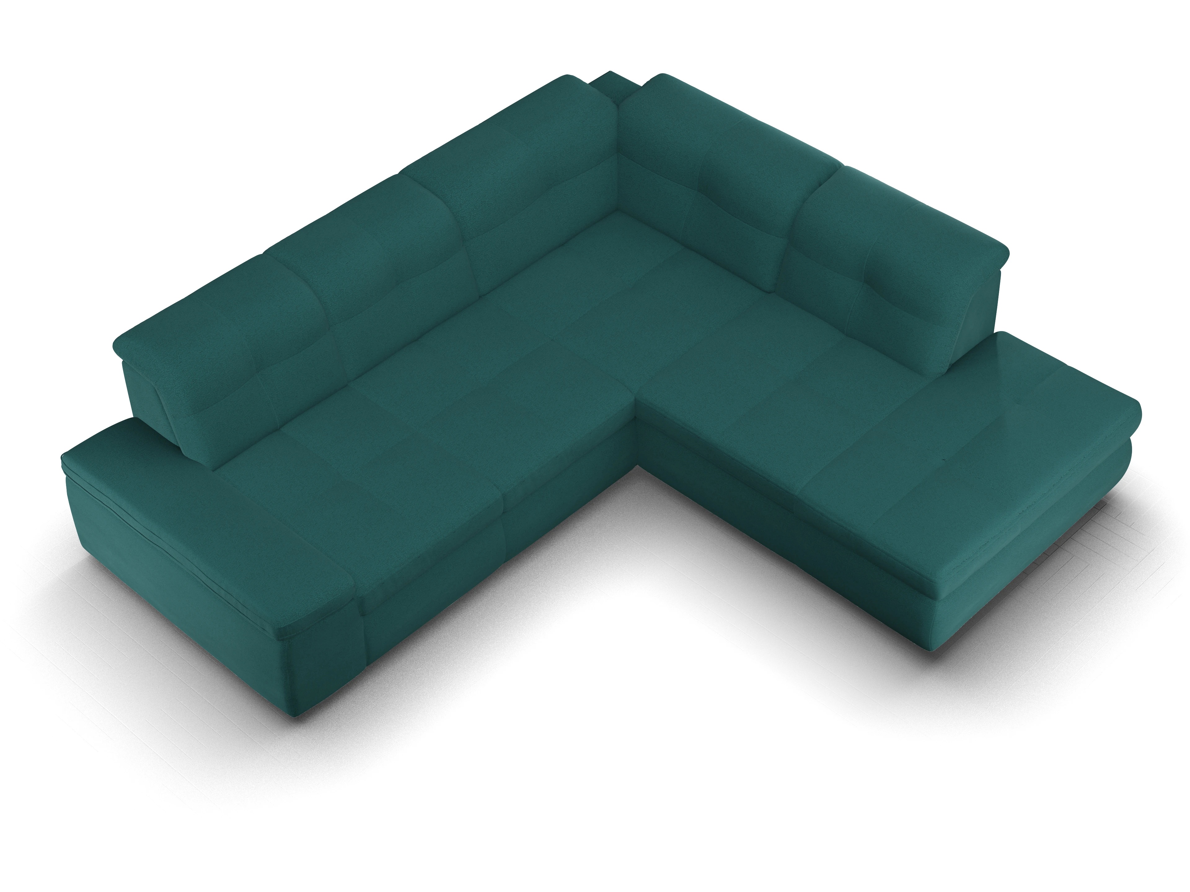 Ansicht des Produktes SC Smart 1001 Ecksofa rechts Abschluss offen in Stoff Blau