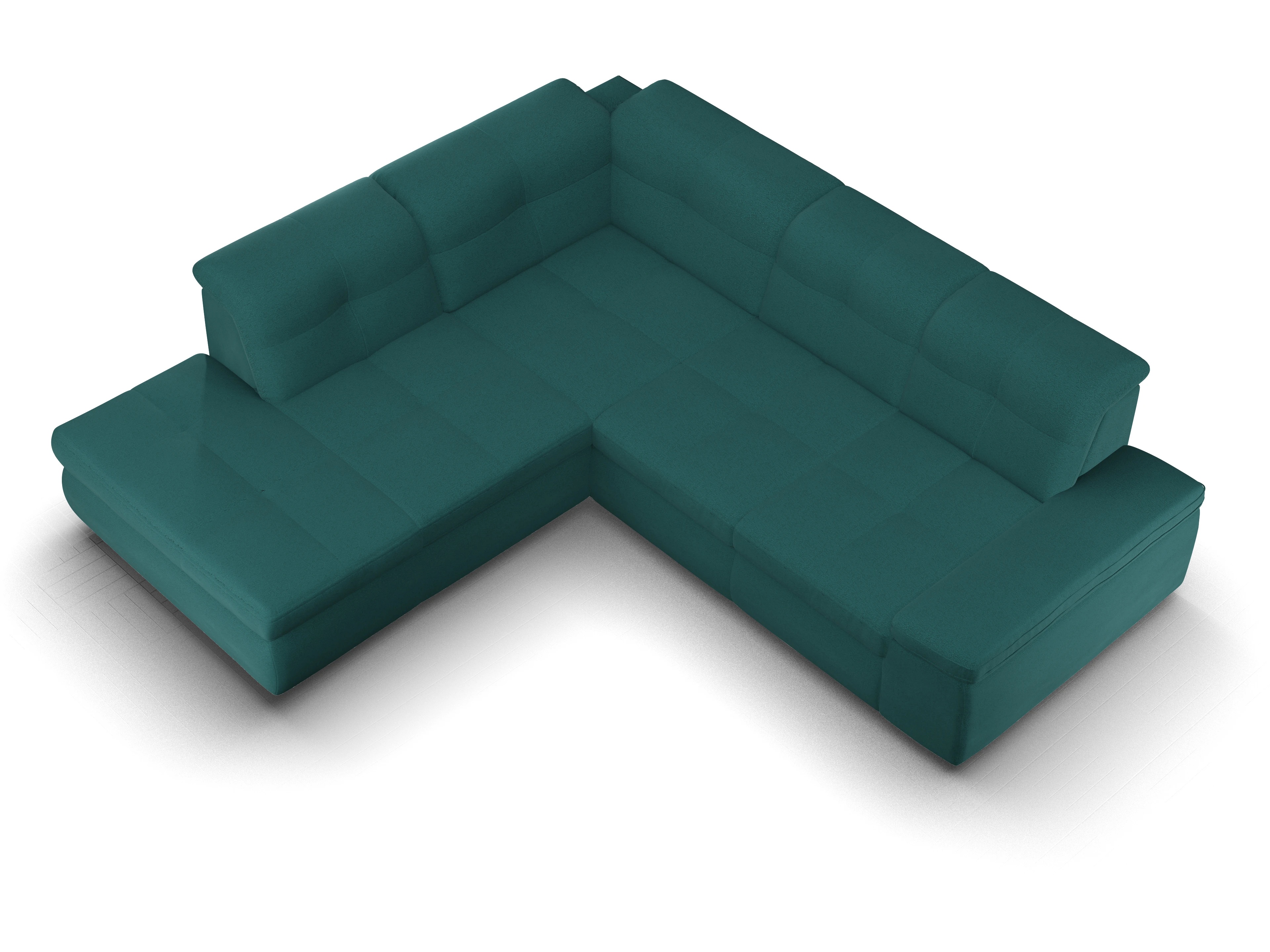 Sitz Concept smart 1001 Ecksofa 1,5Aho SE Medium L Ansicht des Produktes SC Smart 1001 Ecksofa links Abschluss offen in Stoff Blau