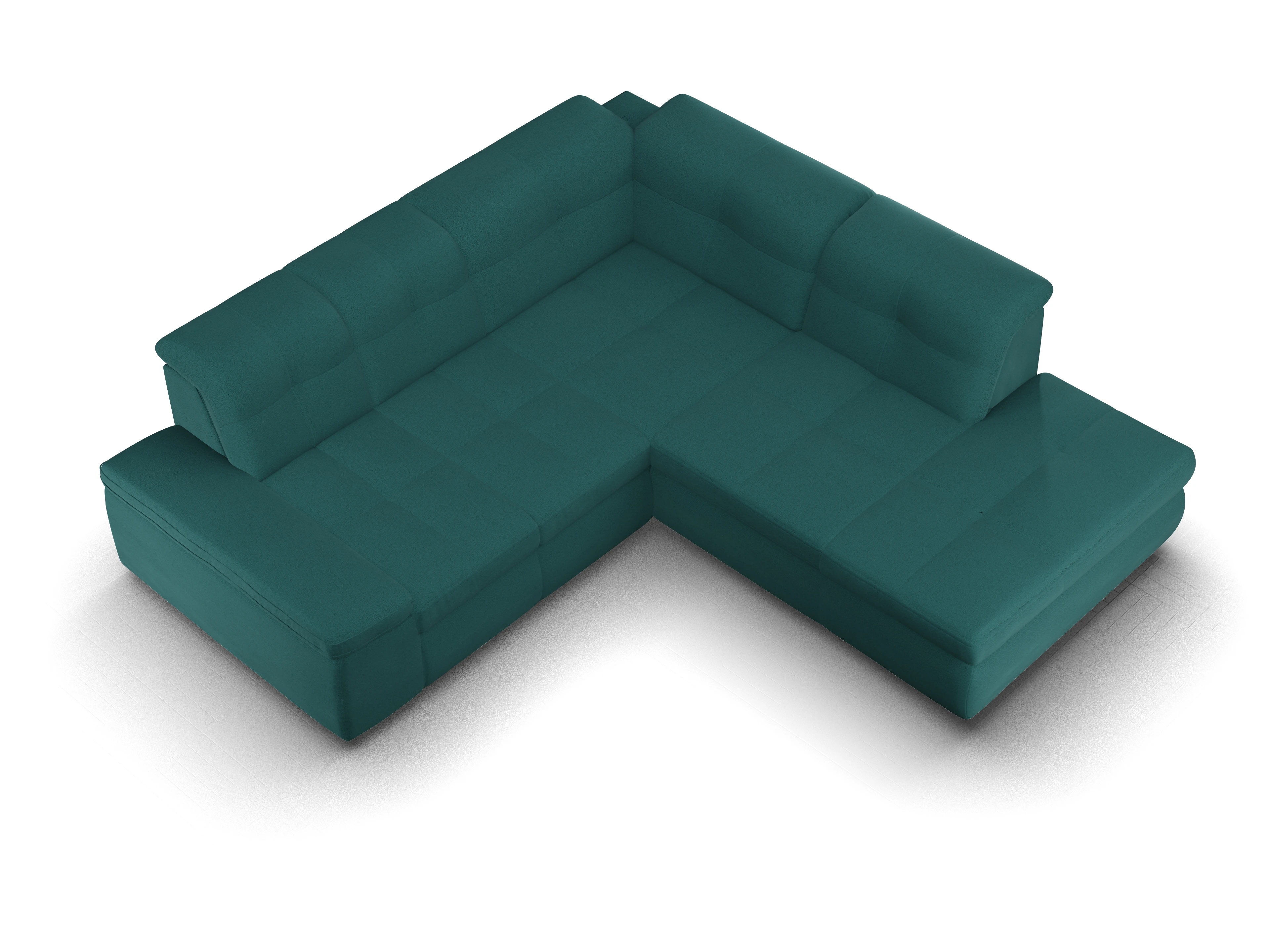Ansicht des Produktes SC Smart 1001 Ecksofa rechts Abschluss offen in Stoff Blau