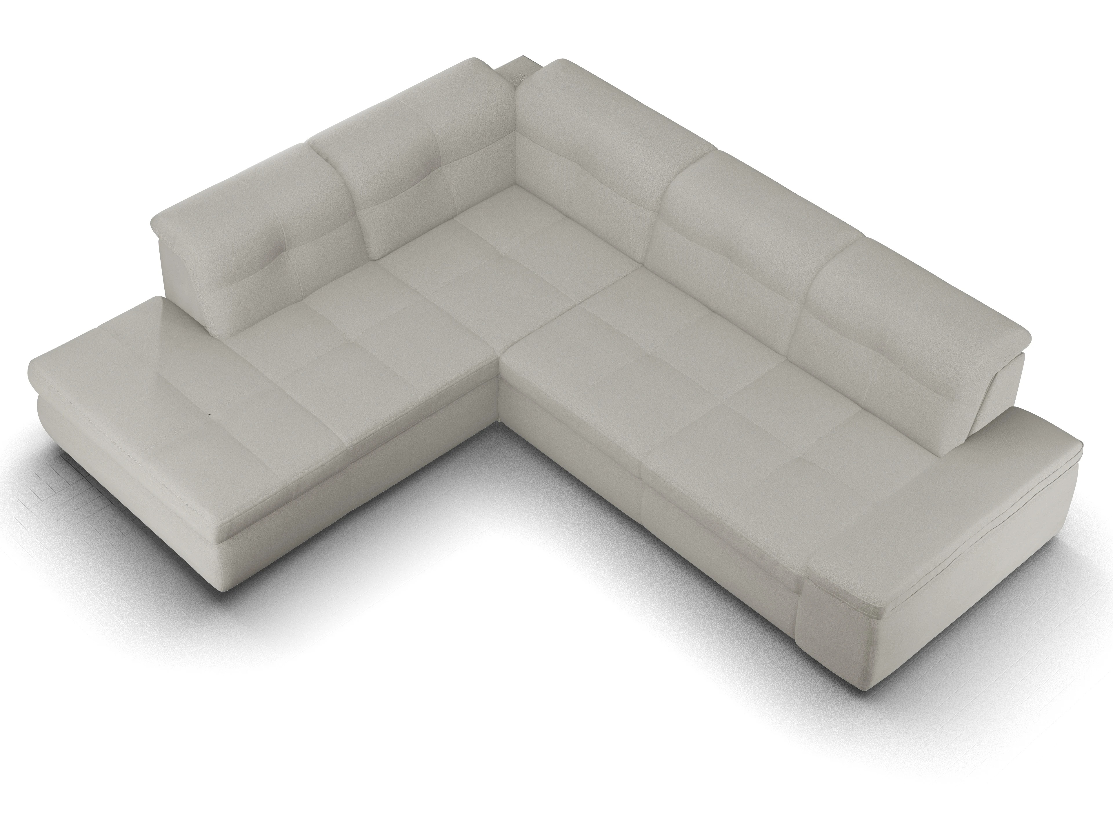 Ansicht des Produktes SC Smart 1001 Ecksofa links Abschluss offen in Stoff Grau