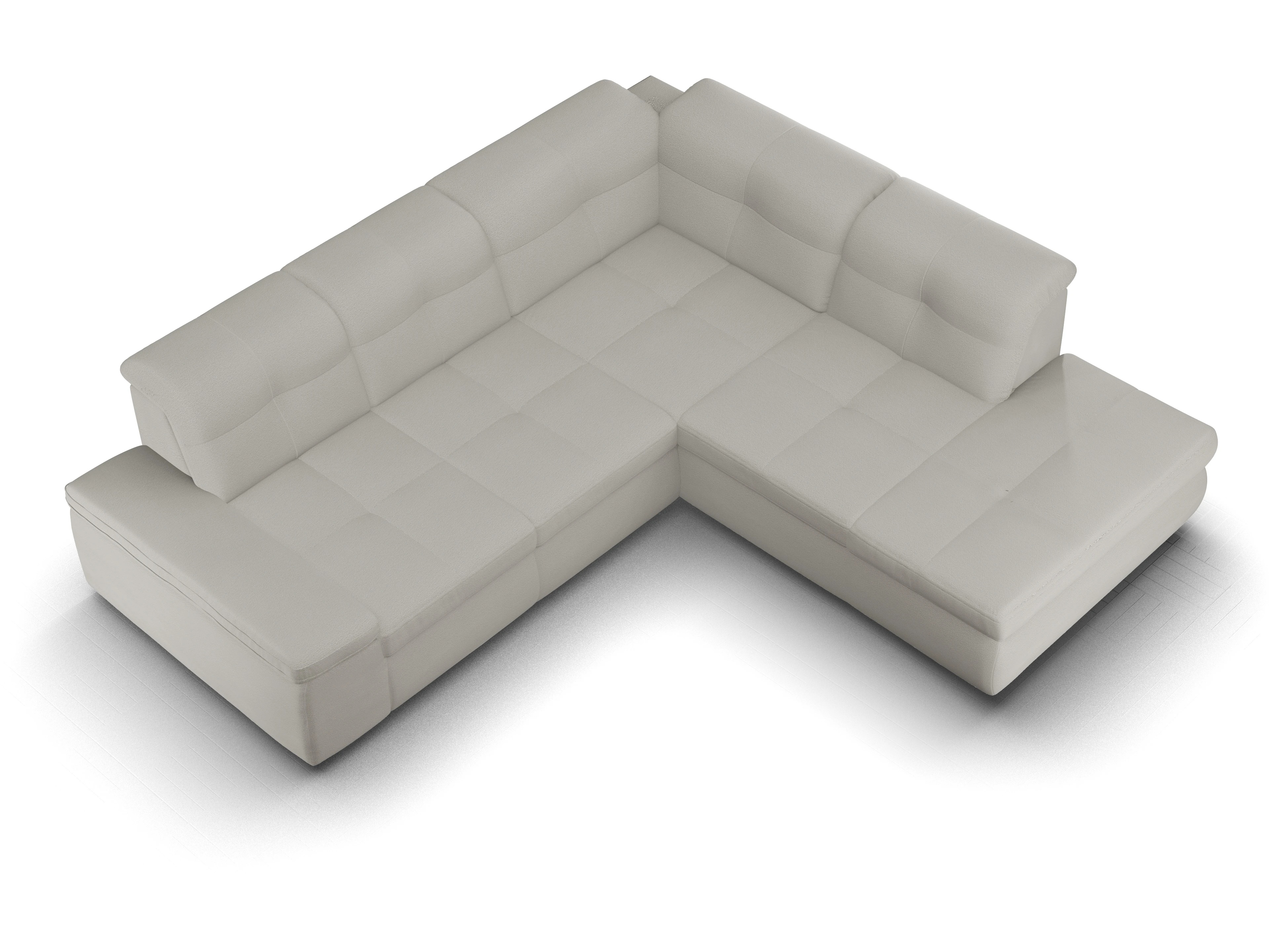 Ansicht des Produktes SC Smart 1001 Ecksofa rechts Abschluss offen in Stoff Grau
