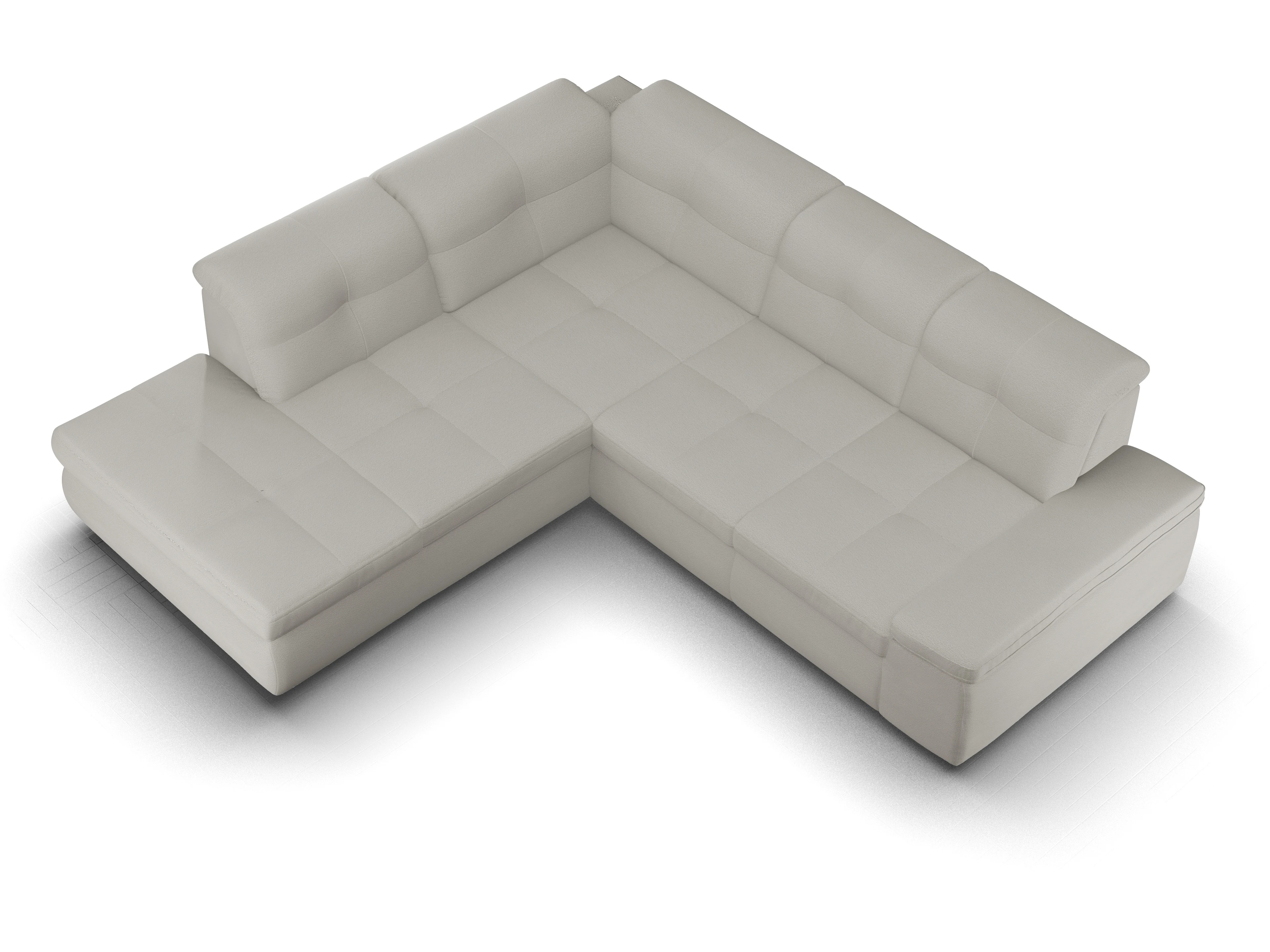 Sitz Concept smart 1001 Ecksofa 1,5Aho SE Medium L Ansicht des Produktes SC Smart 1001 Ecksofa links Abschluss offen in Stoff Grau