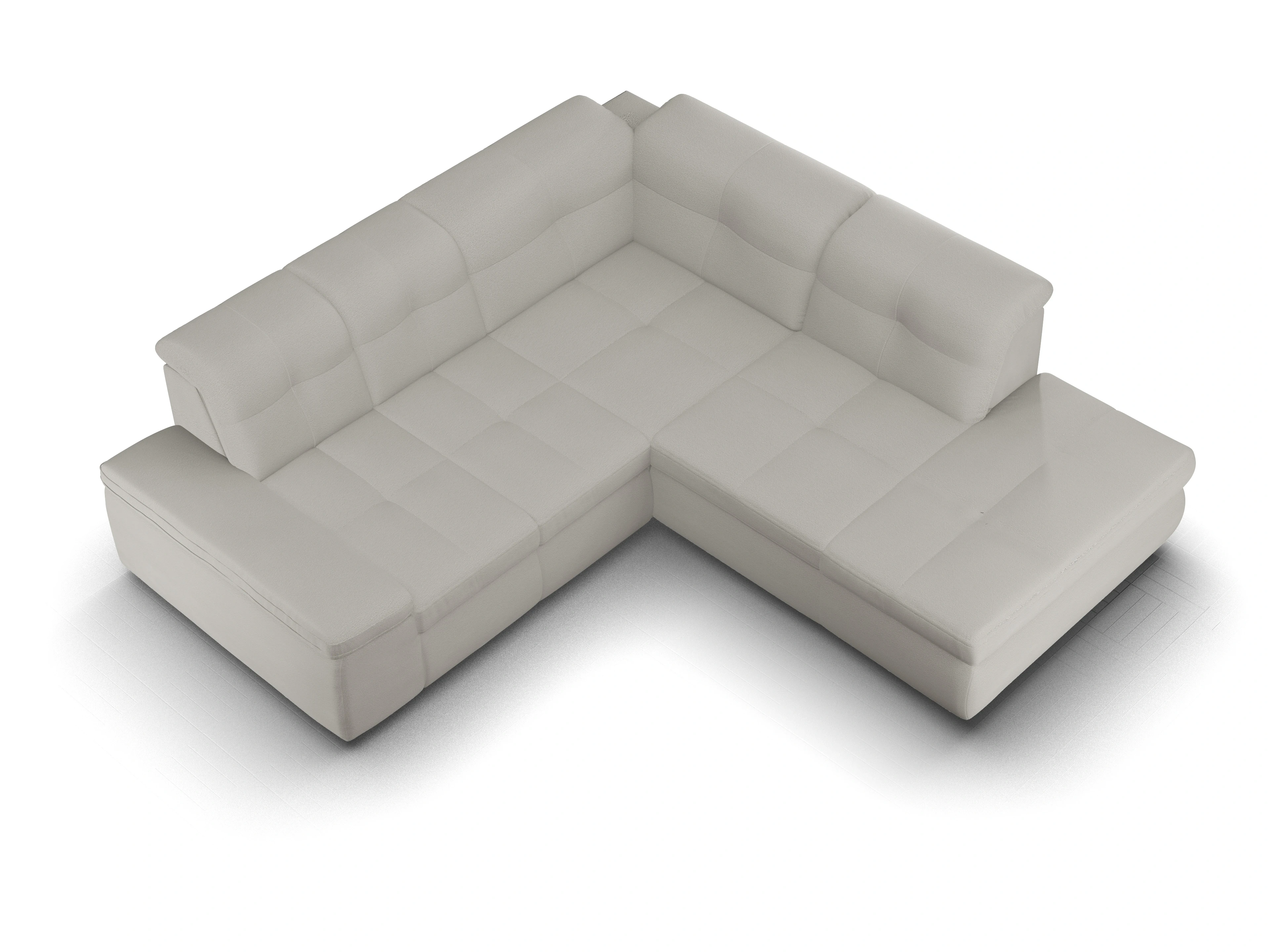 Sitz Concept smart 1001 Ecksofa 1,5Aho SE Small R Ansicht des Produktes SC Smart 1001 Ecksofa rechts Abschluss offen in Stoff Grau