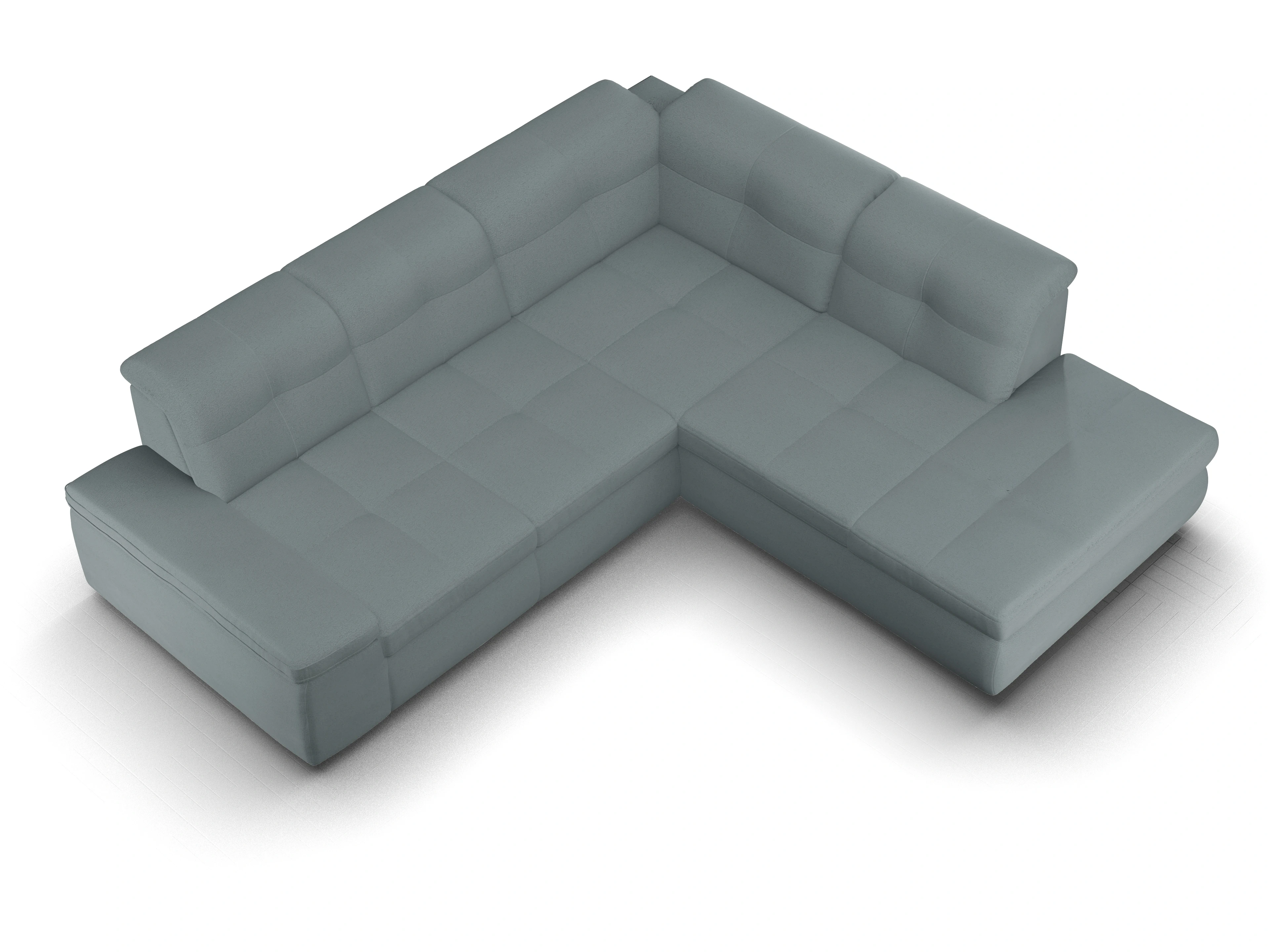 Ansicht des Produktes SC Smart 1001 Ecksofa rechts Abschluss offen in Stoff Grau