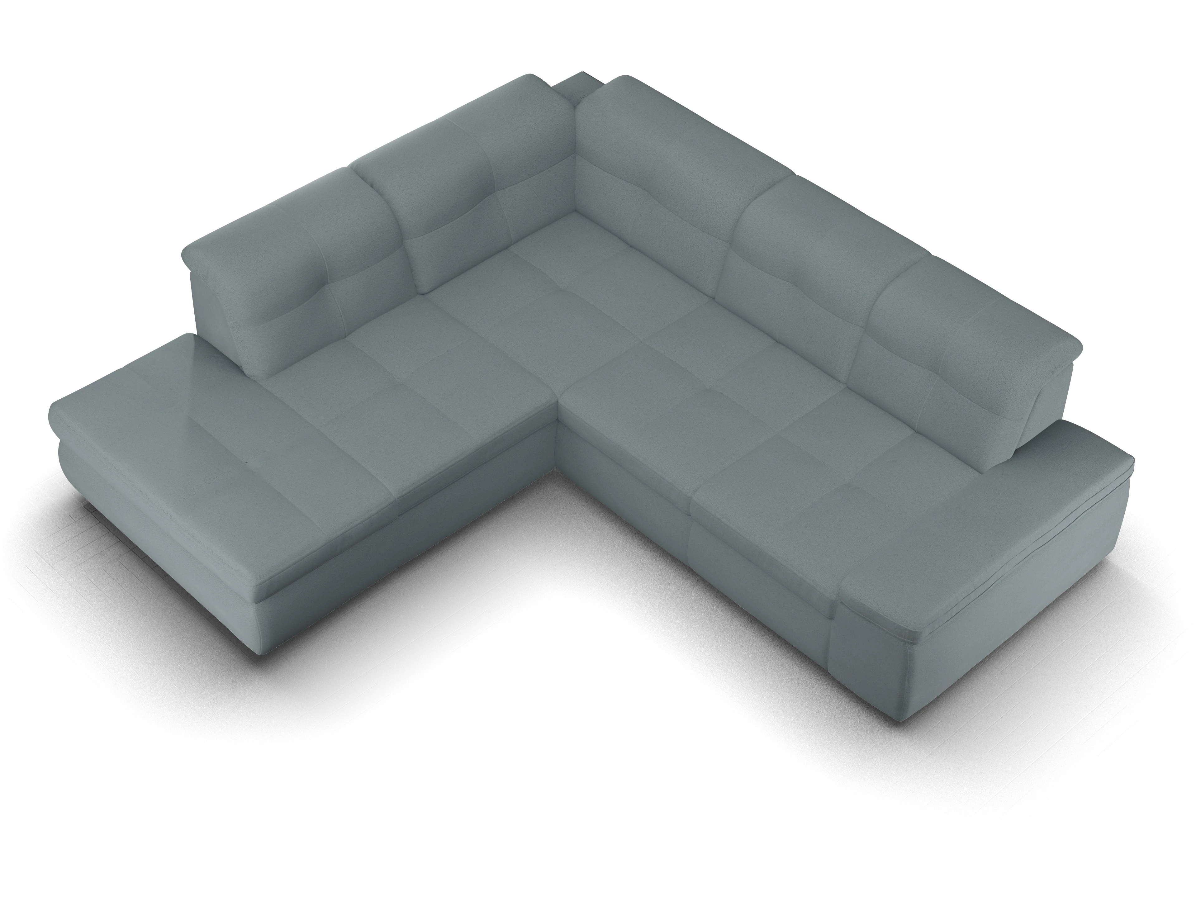 Ansicht des Produktes SC Smart 1001 Ecksofa links Abschluss offen in Stoff Grau