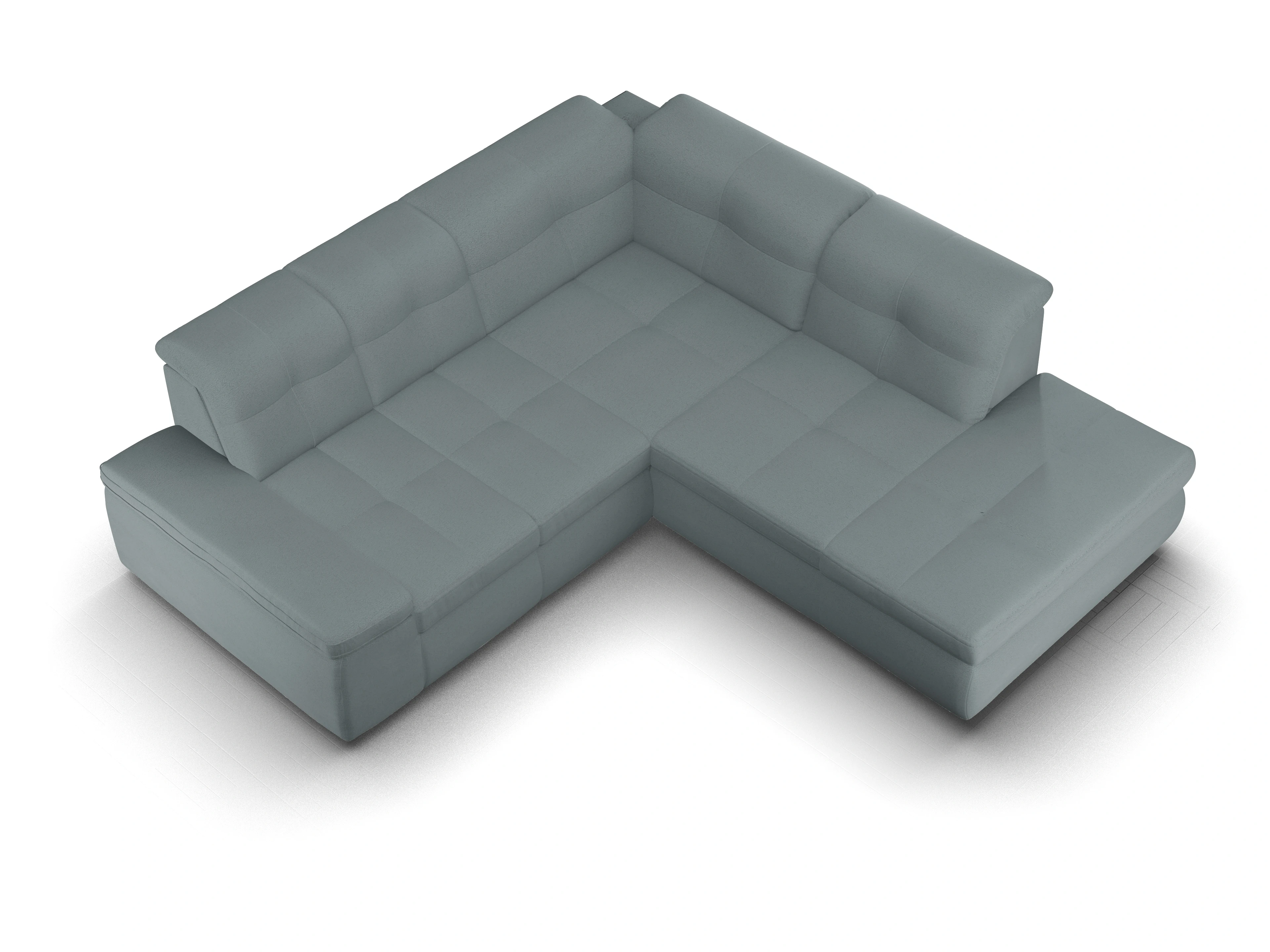 Ansicht des Produktes SC Smart 1001 Ecksofa rechts Abschluss offen in Stoff Grau
