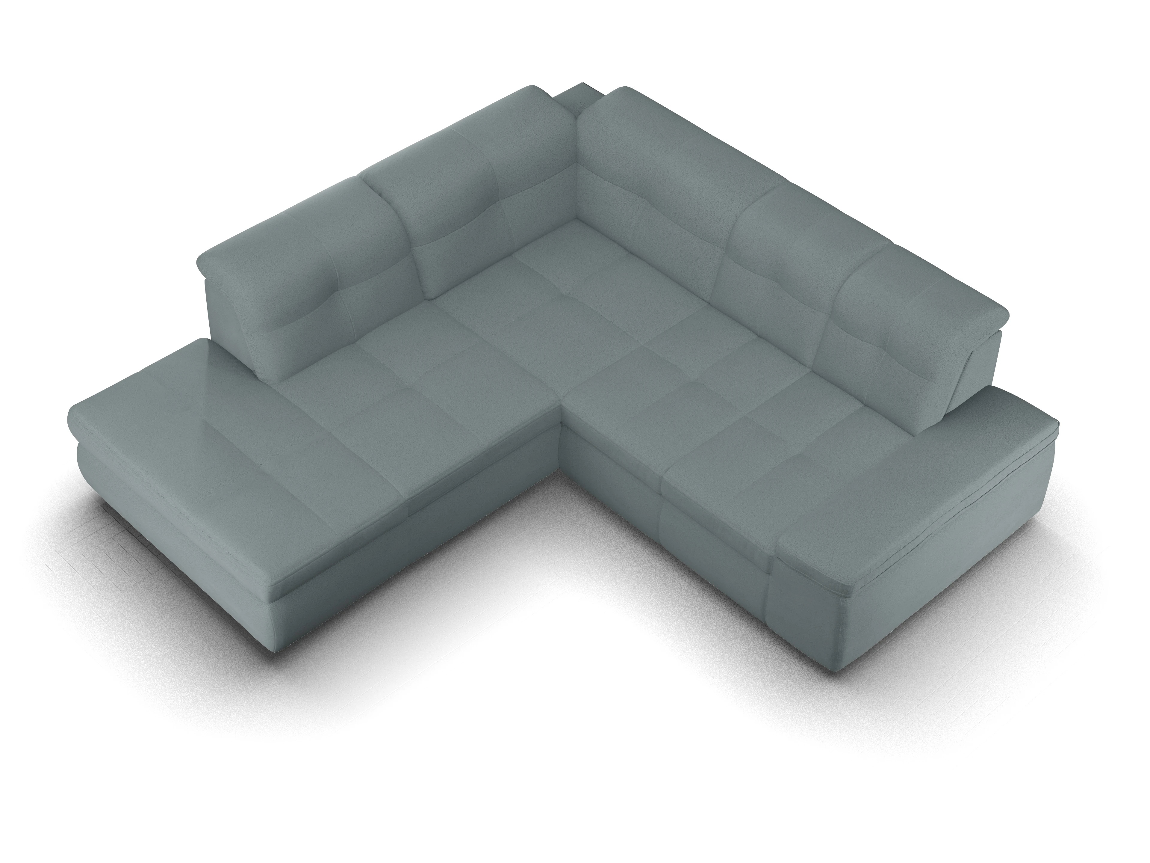 Ansicht des Produktes SC Smart 1001 Ecksofa links Abschluss offen in Stoff Grau
