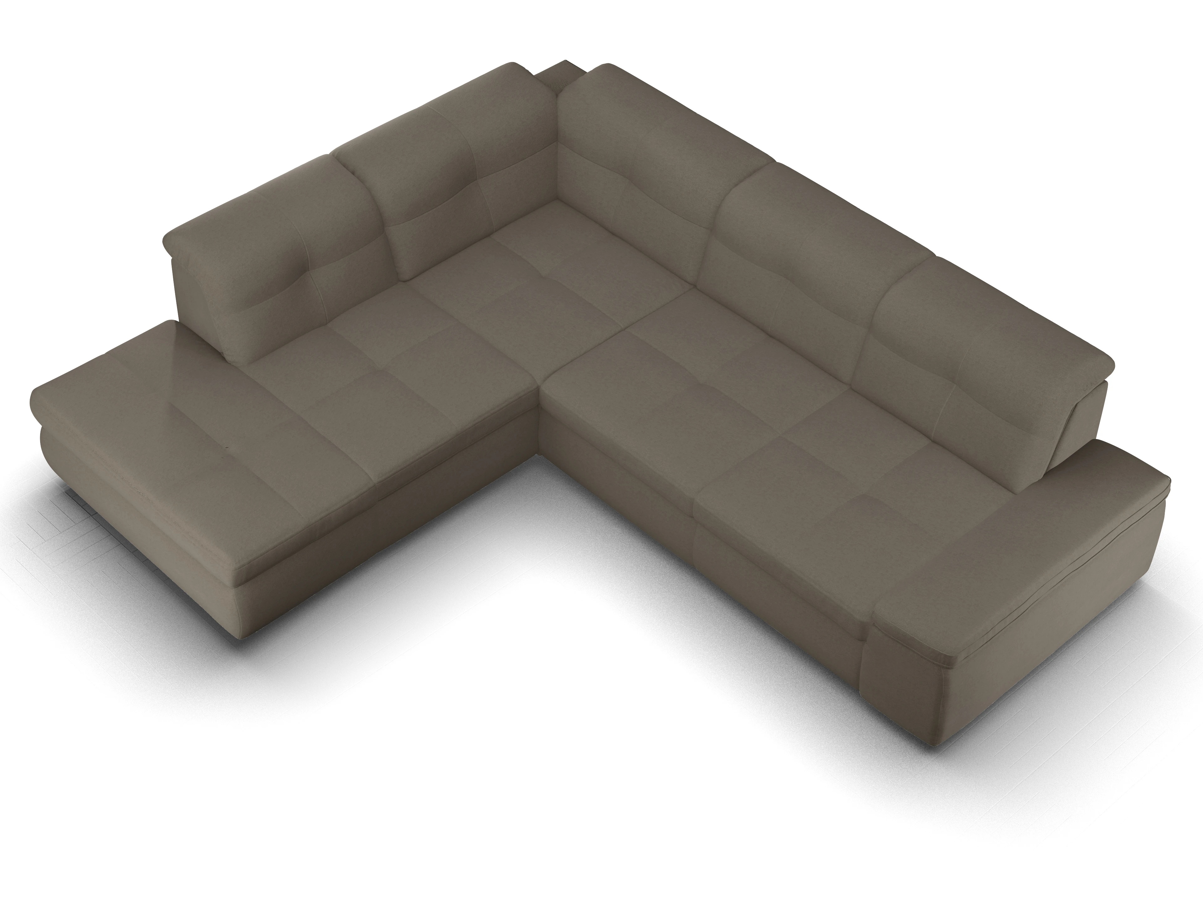 Ansicht des Produktes SC Smart 1001 Ecksofa links Abschluss offen in Stoff Grau