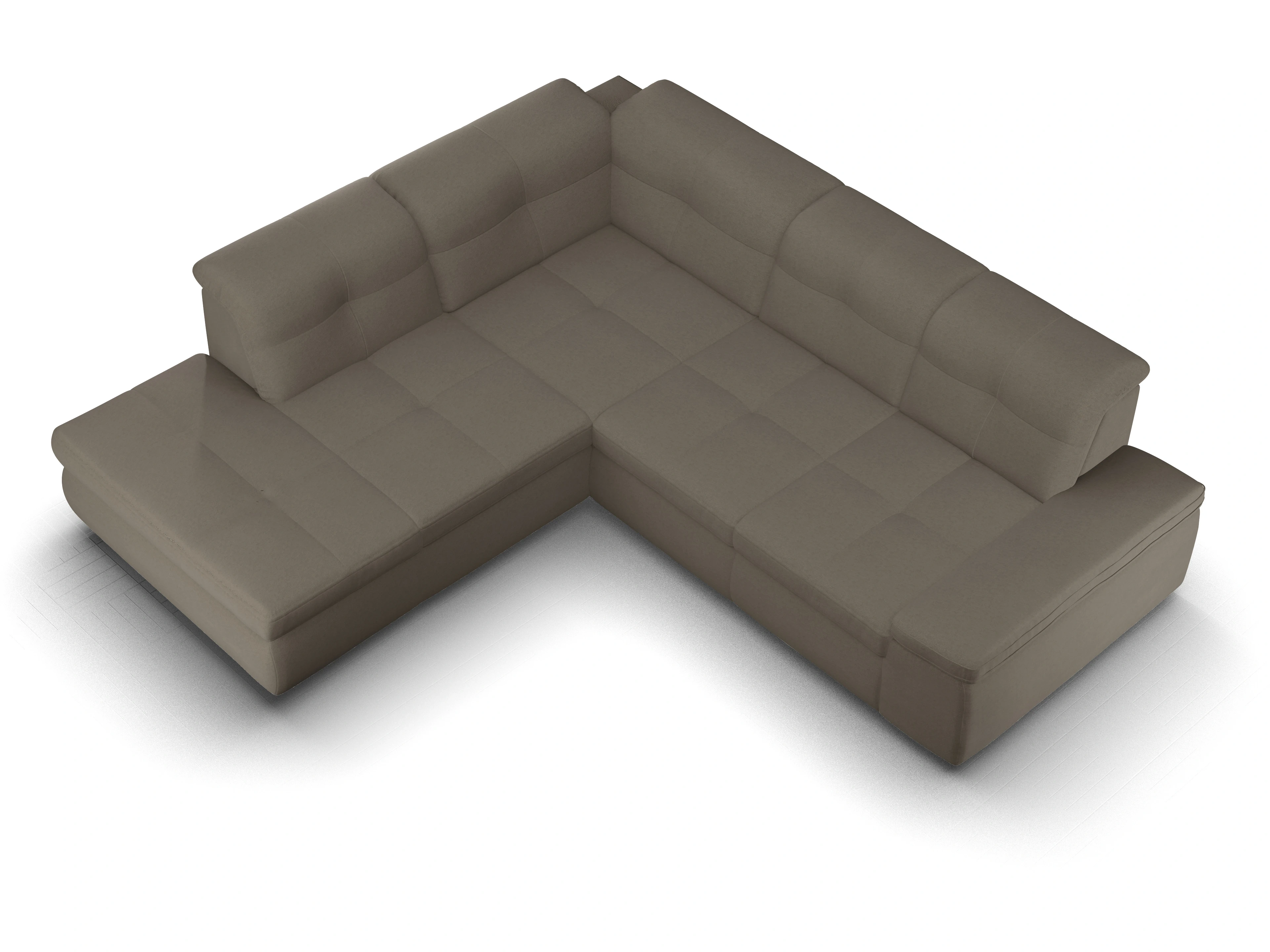 Ansicht des Produktes SC Smart 1001 Ecksofa links Abschluss offen in Stoff Grau