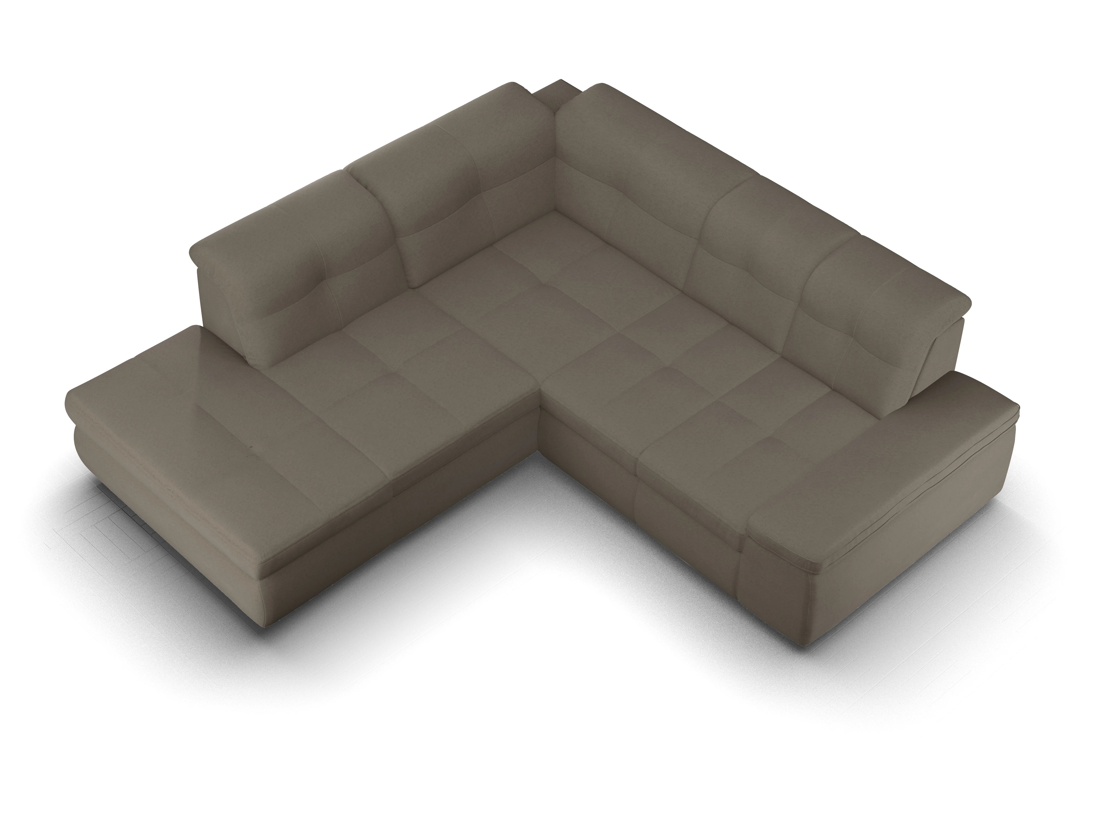 Sitz Concept smart 1001 Ecksofa 1,5Aho SE Small L Ansicht des Produktes SC Smart 1001 Ecksofa links Abschluss offen in Stoff Grau