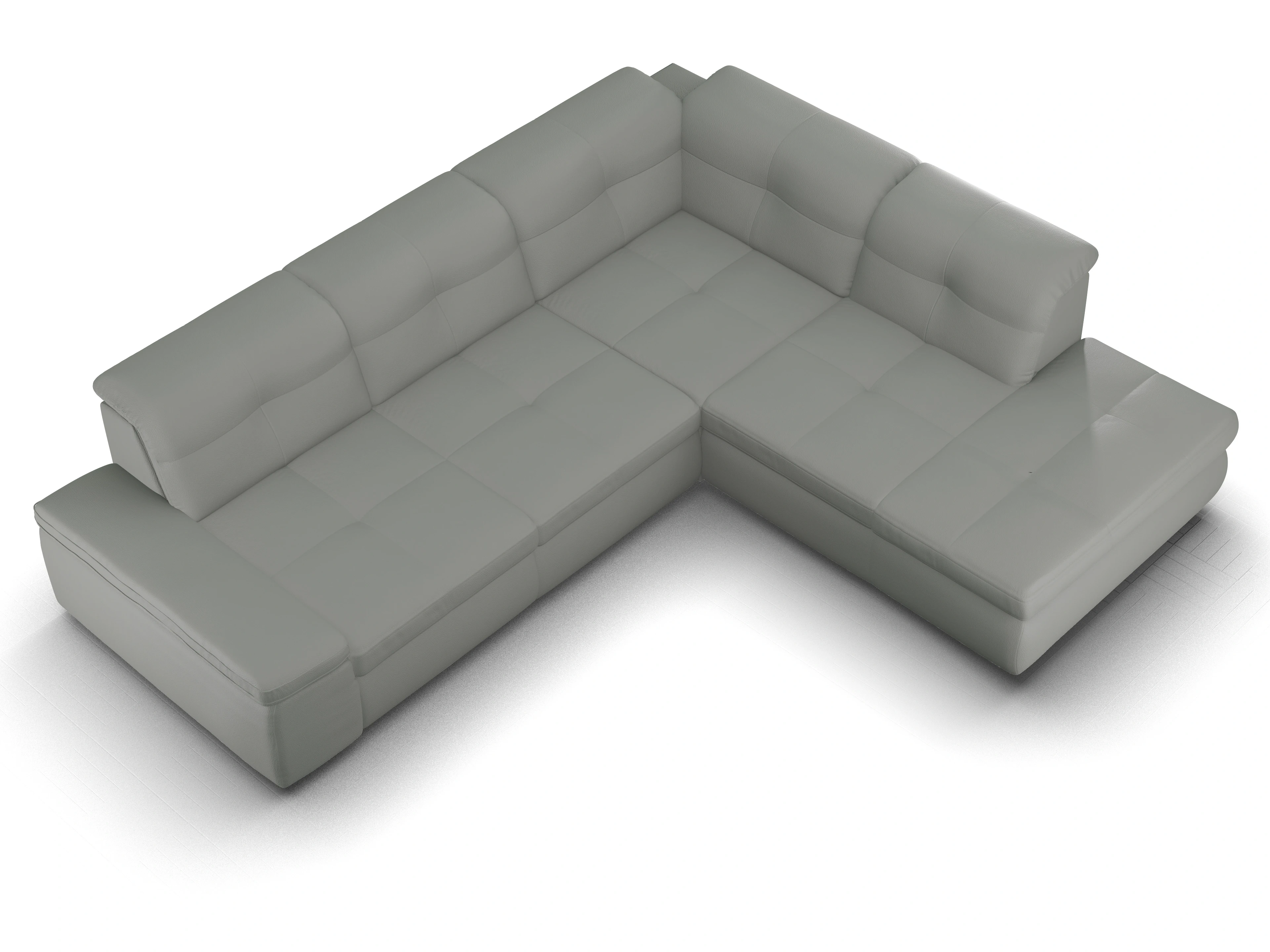 Sitz Concept smart 1001 Ecksofa 1,5Aho SE Large R Ansicht des Produktes SC Smart 1001 Ecksofa rechts Abschluss offen in Stoff Grau