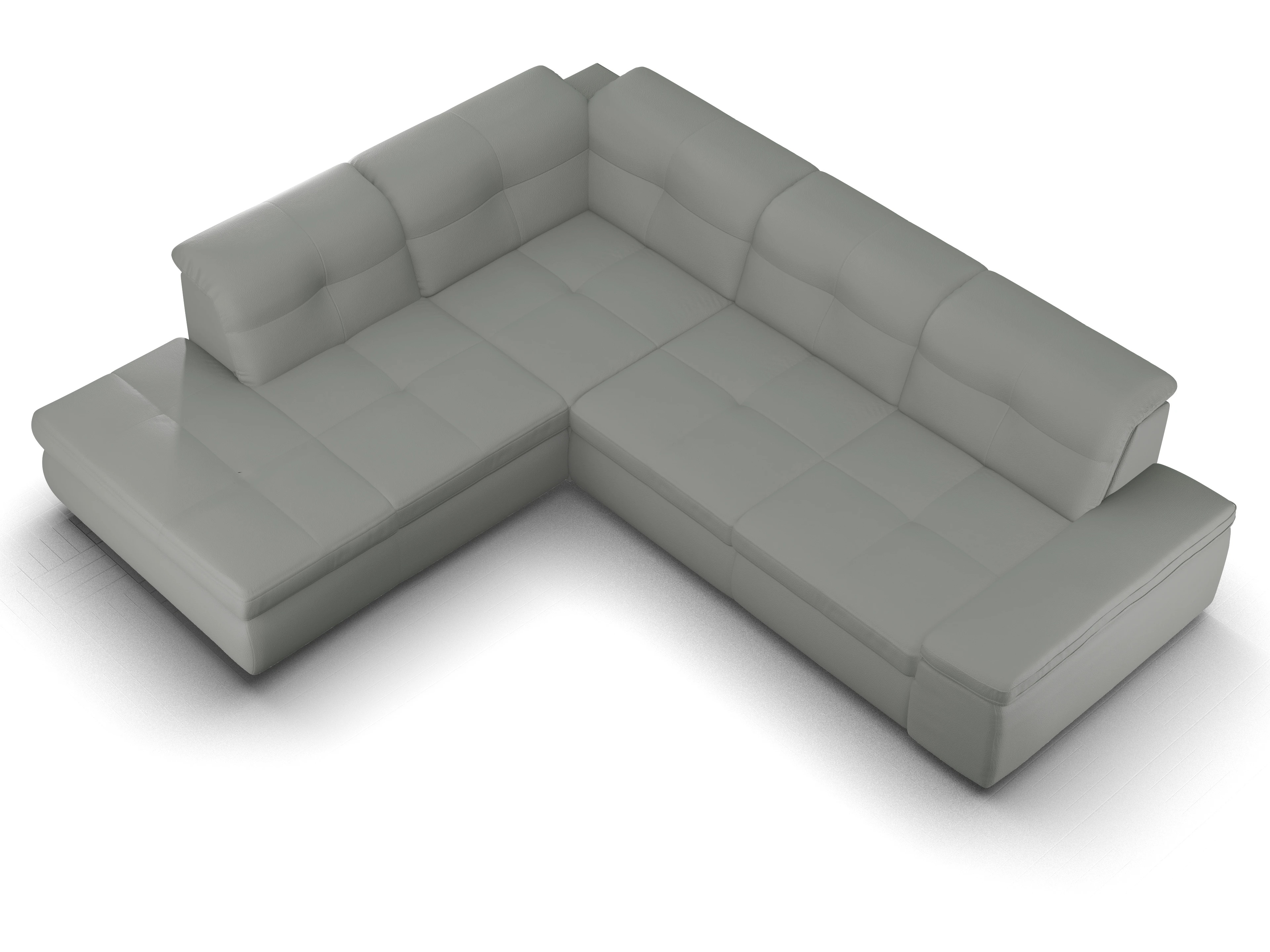 Ansicht des Produktes SC Smart 1001 Ecksofa links Abschluss offen in Stoff Grau