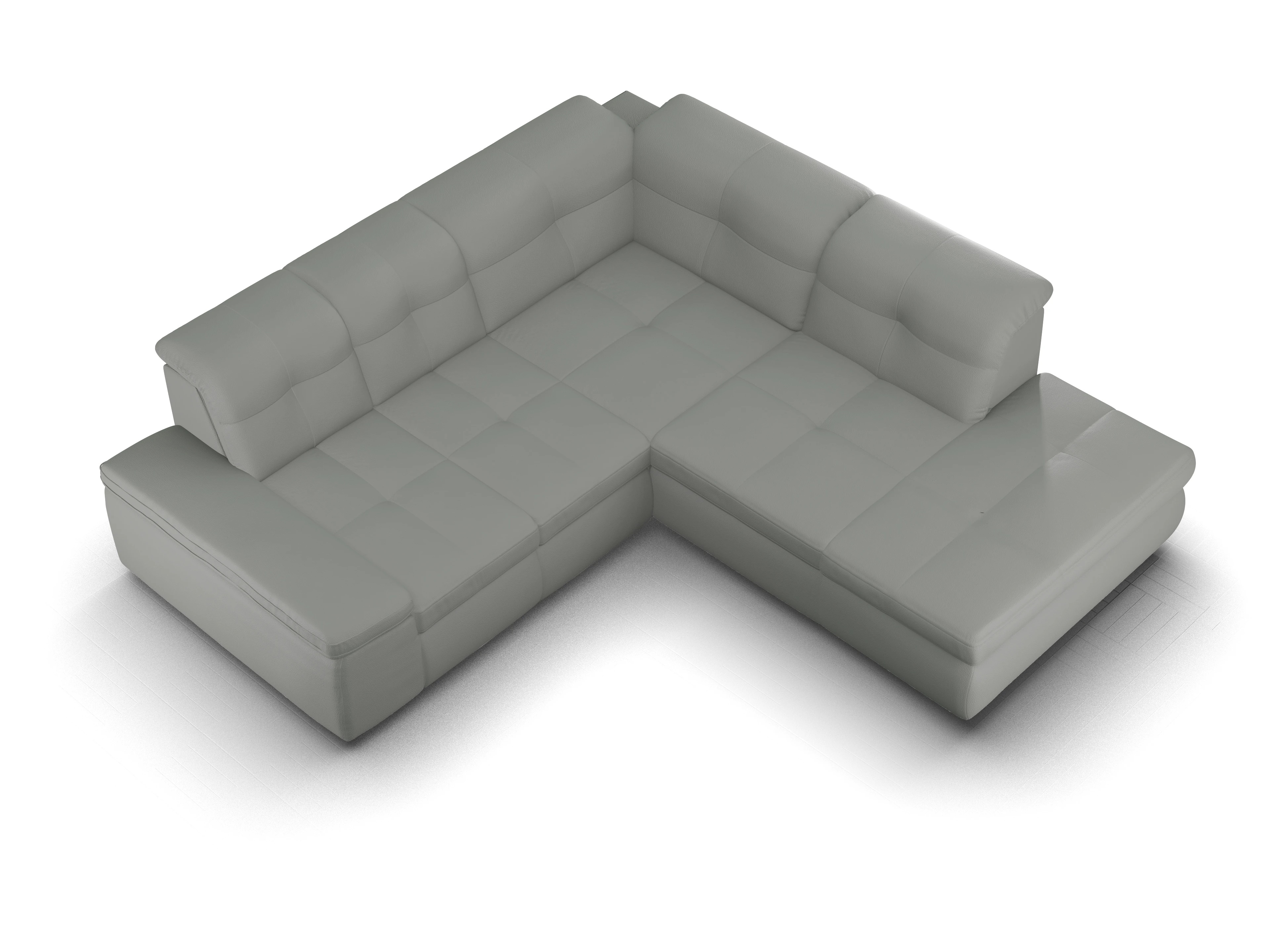 Sitz Concept smart 1001 Ecksofa 1,5Aho SE Small R Ansicht des Produktes SC Smart 1001 Ecksofa rechts Abschluss offen in Stoff Grau