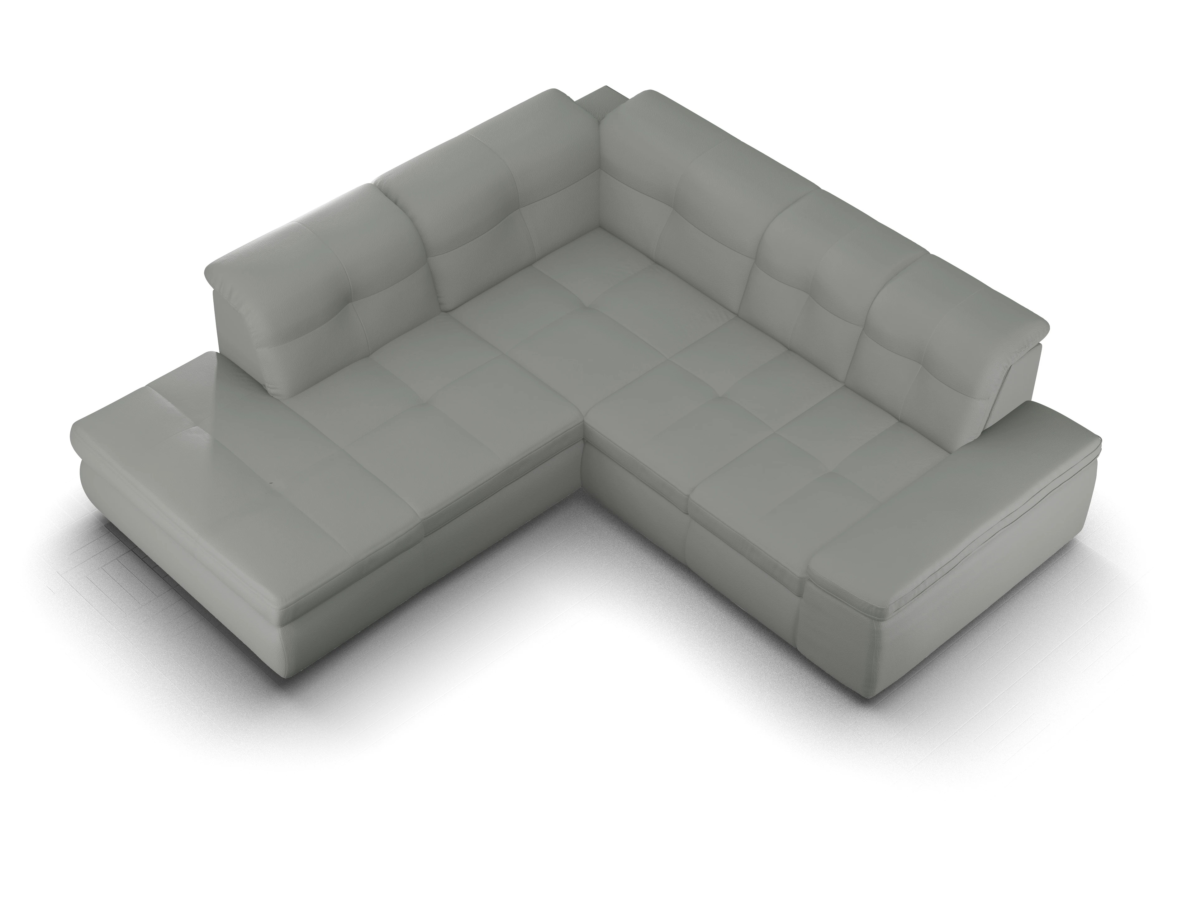 Ansicht des Produktes SC Smart 1001 Ecksofa links Abschluss offen in Stoff Grau