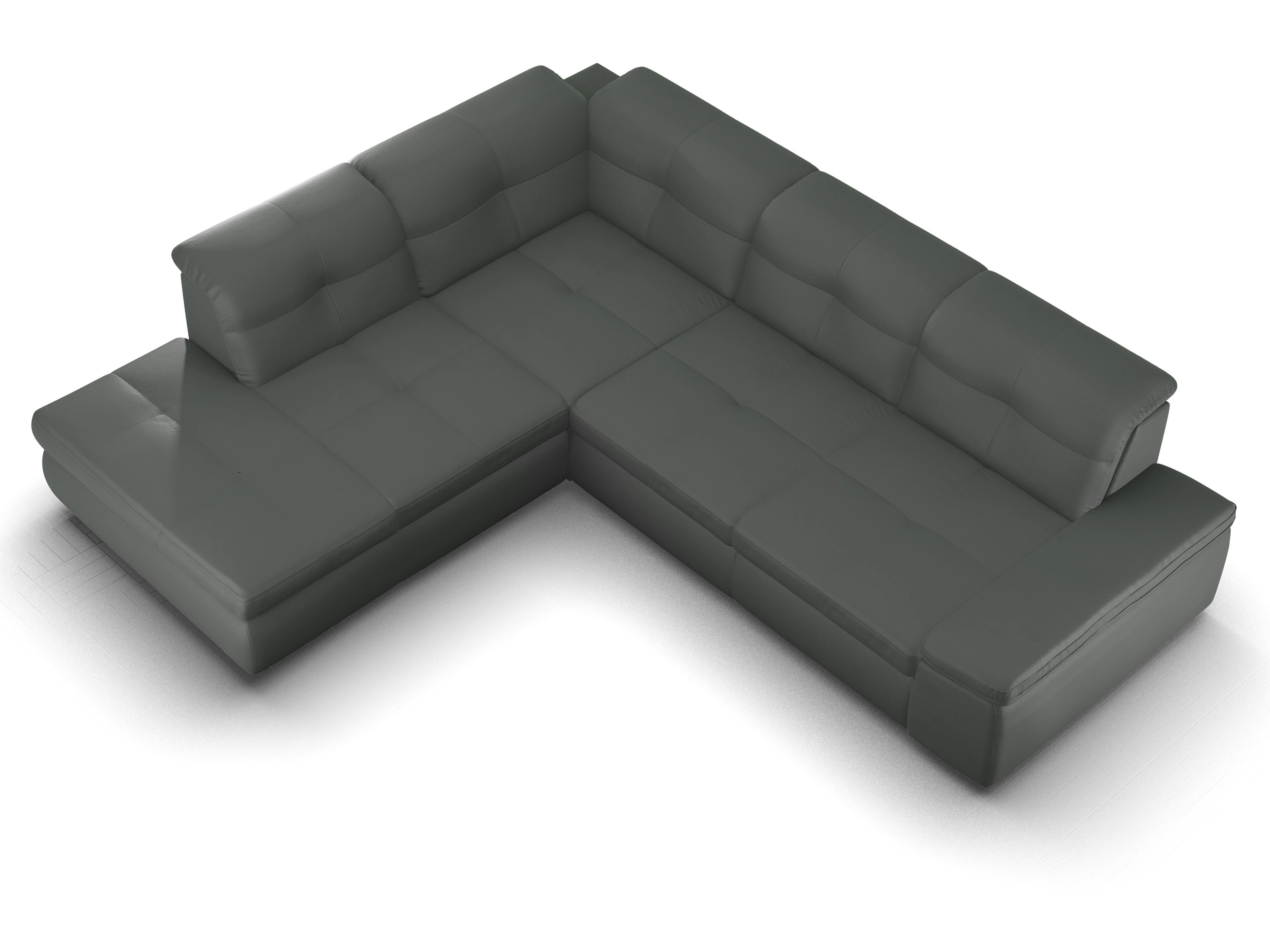 Sitz Concept smart 1001 Ecksofa 1,5Aho SE Large L Ansicht des Produktes SC Smart 1001 Ecksofa links Abschluss offen in Stoff Grau