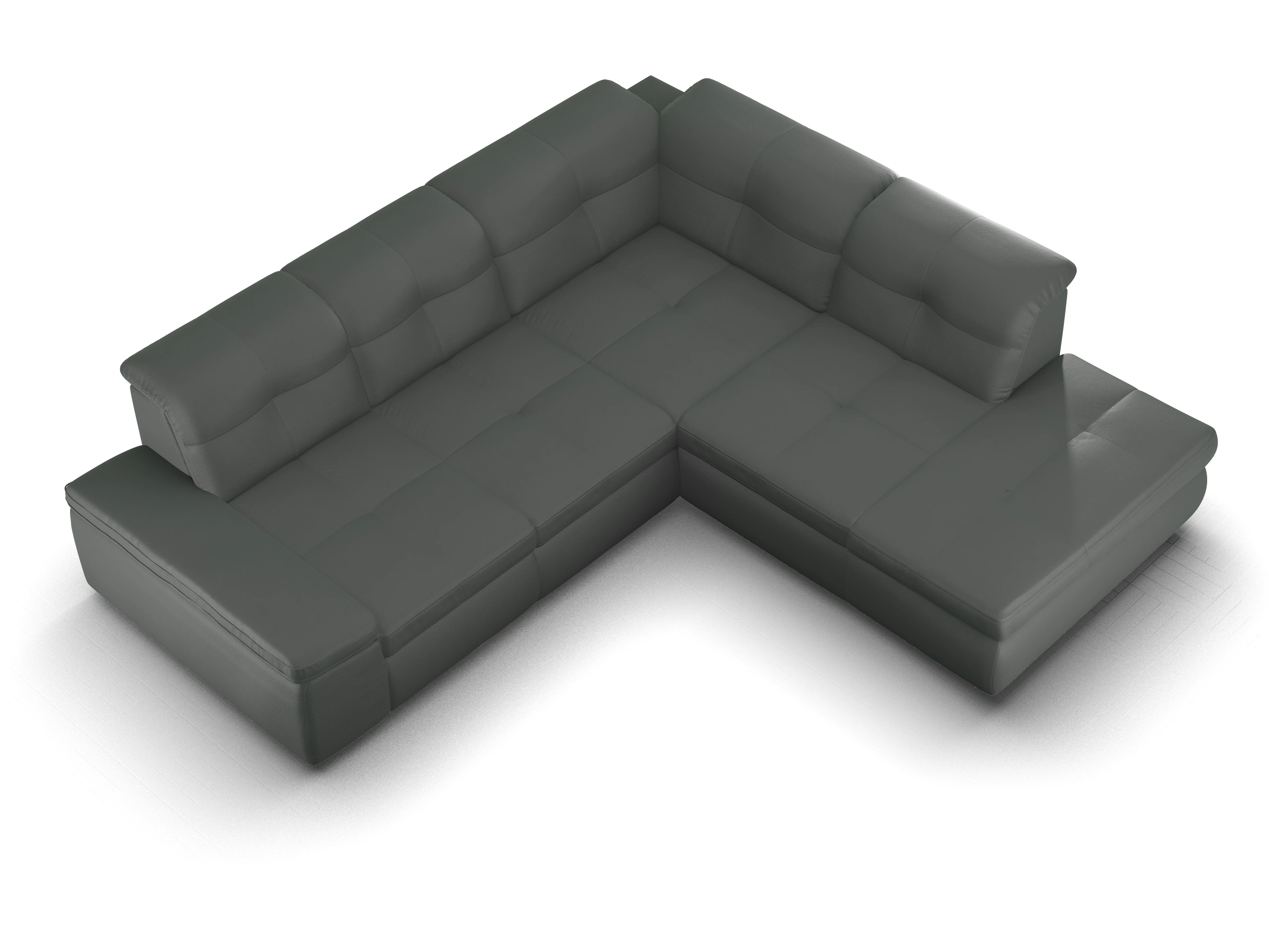 Ansicht des Produktes SC Smart 1001 Ecksofa rechts Abschluss offen in Stoff Grau