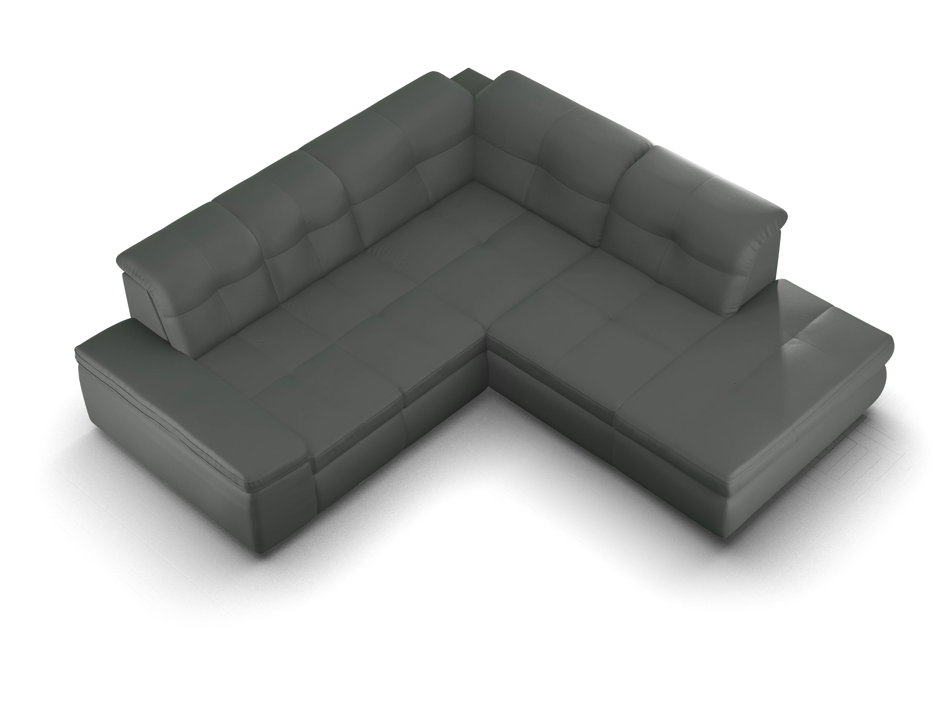 Ansicht des Produktes SC Smart 1001 Ecksofa rechts Abschluss offen in Stoff Grau