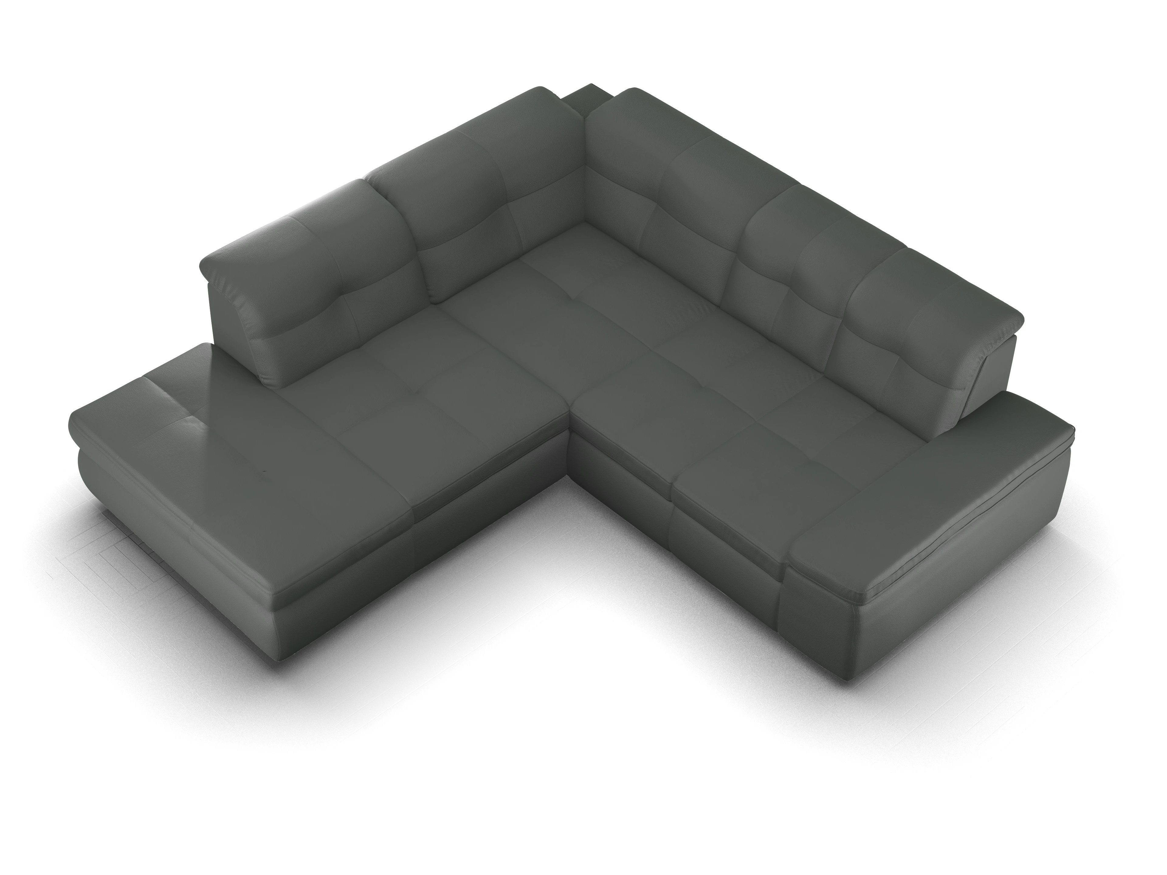 Ansicht des Produktes SC Smart 1001 Ecksofa links Abschluss offen in Stoff Grau