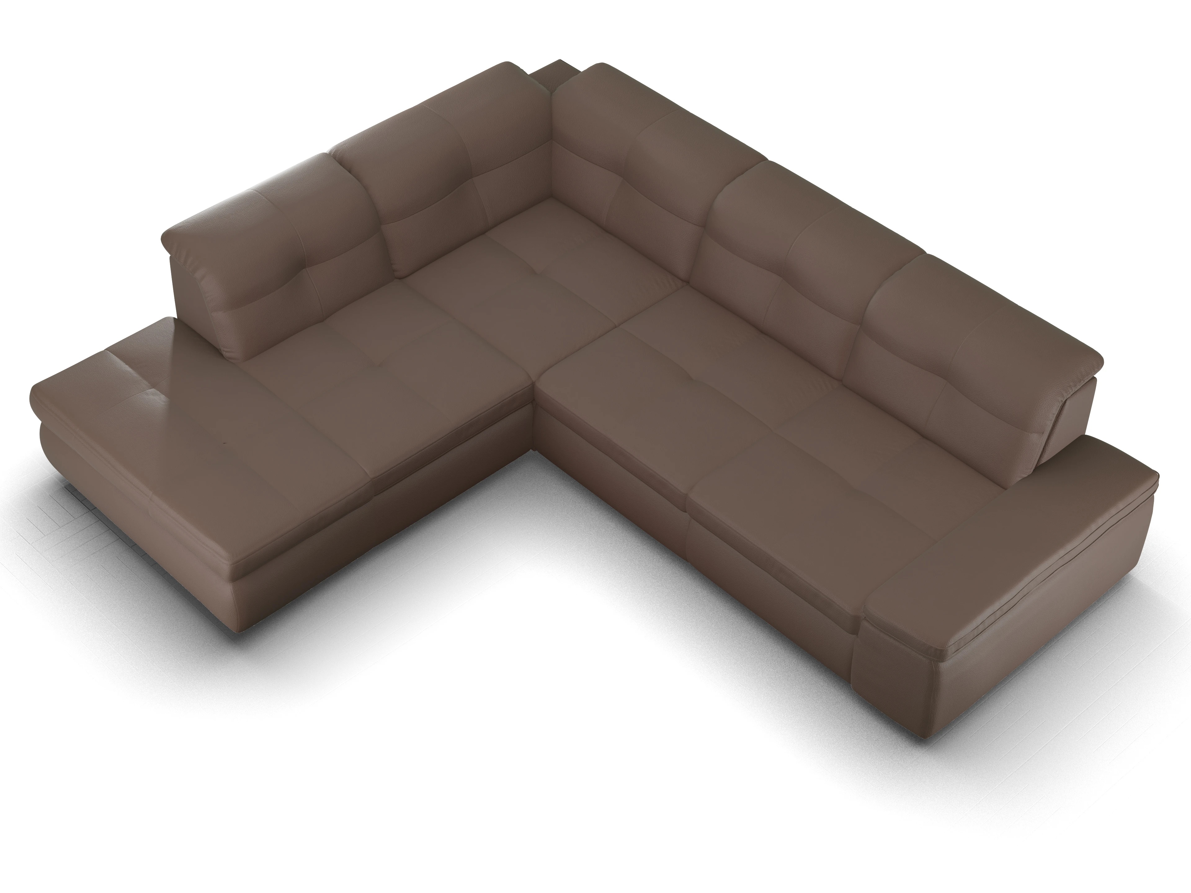 Ansicht des Produktes SC Smart 1001 Ecksofa links Abschluss offen in Stoff Braun