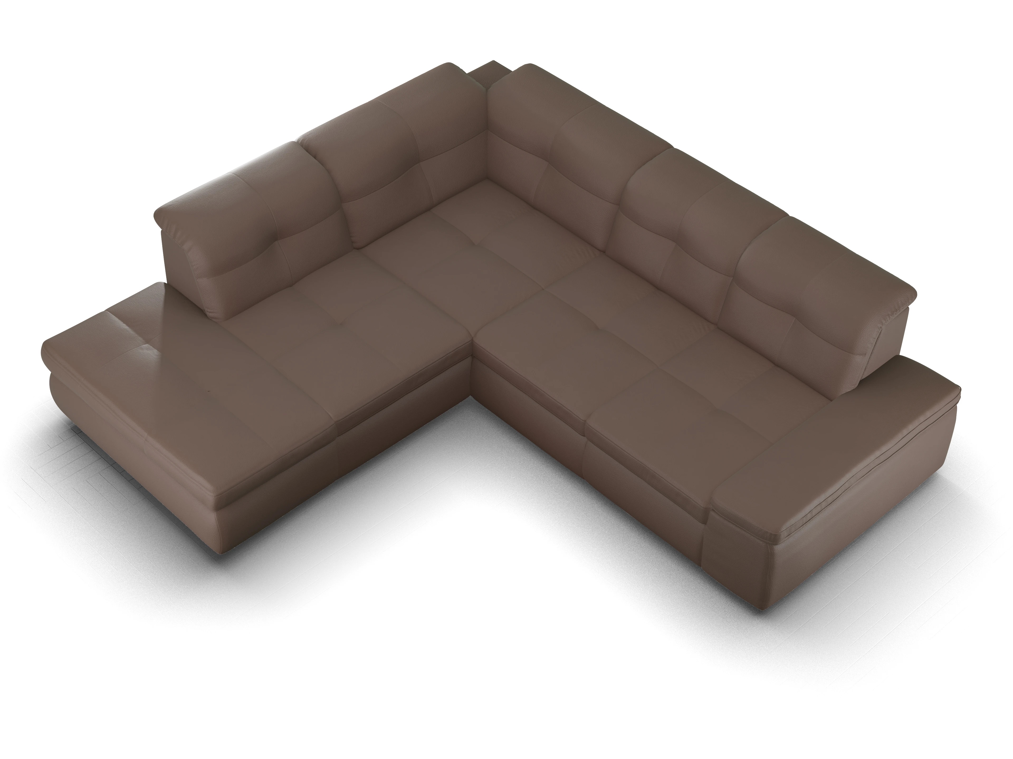 Ansicht des Produktes SC Smart 1001 Ecksofa links Abschluss offen in Stoff Braun