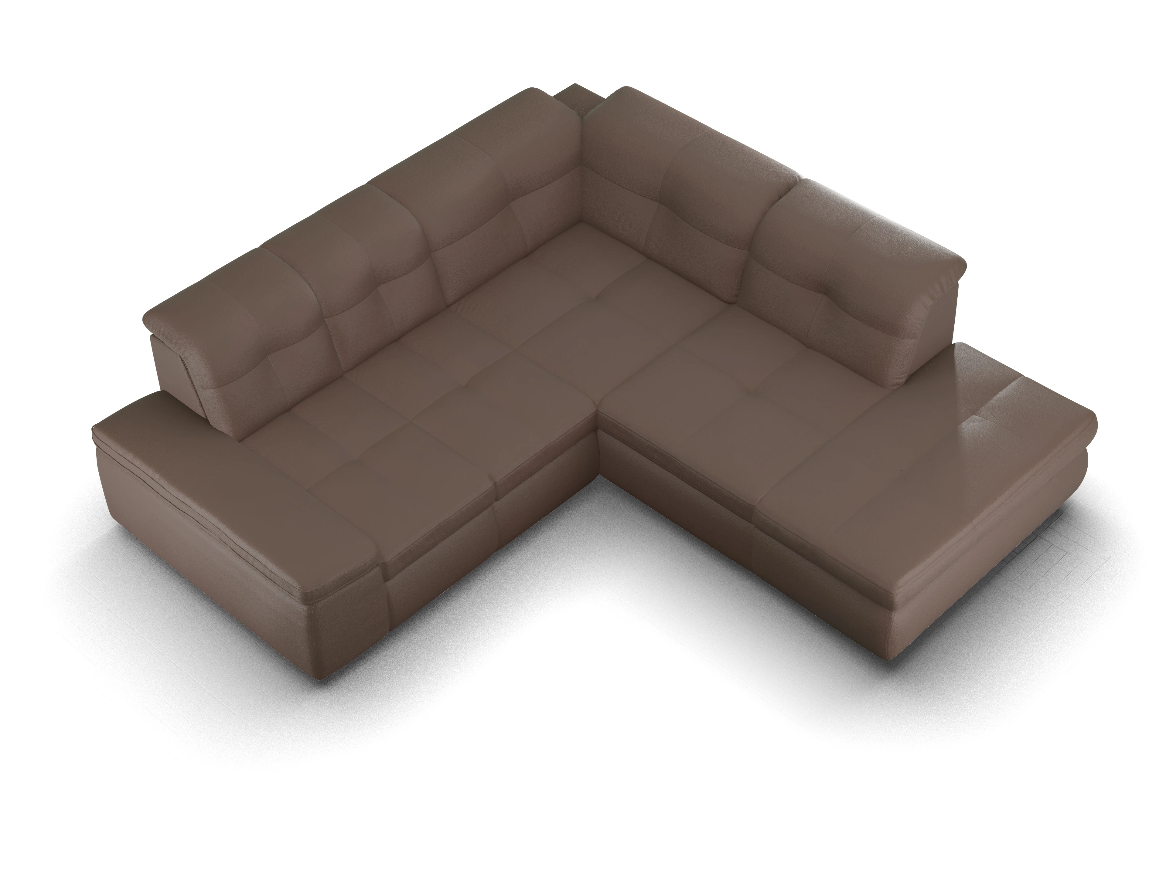 Ansicht des Produktes SC Smart 1001 Ecksofa rechts Abschluss offen in Stoff Braun