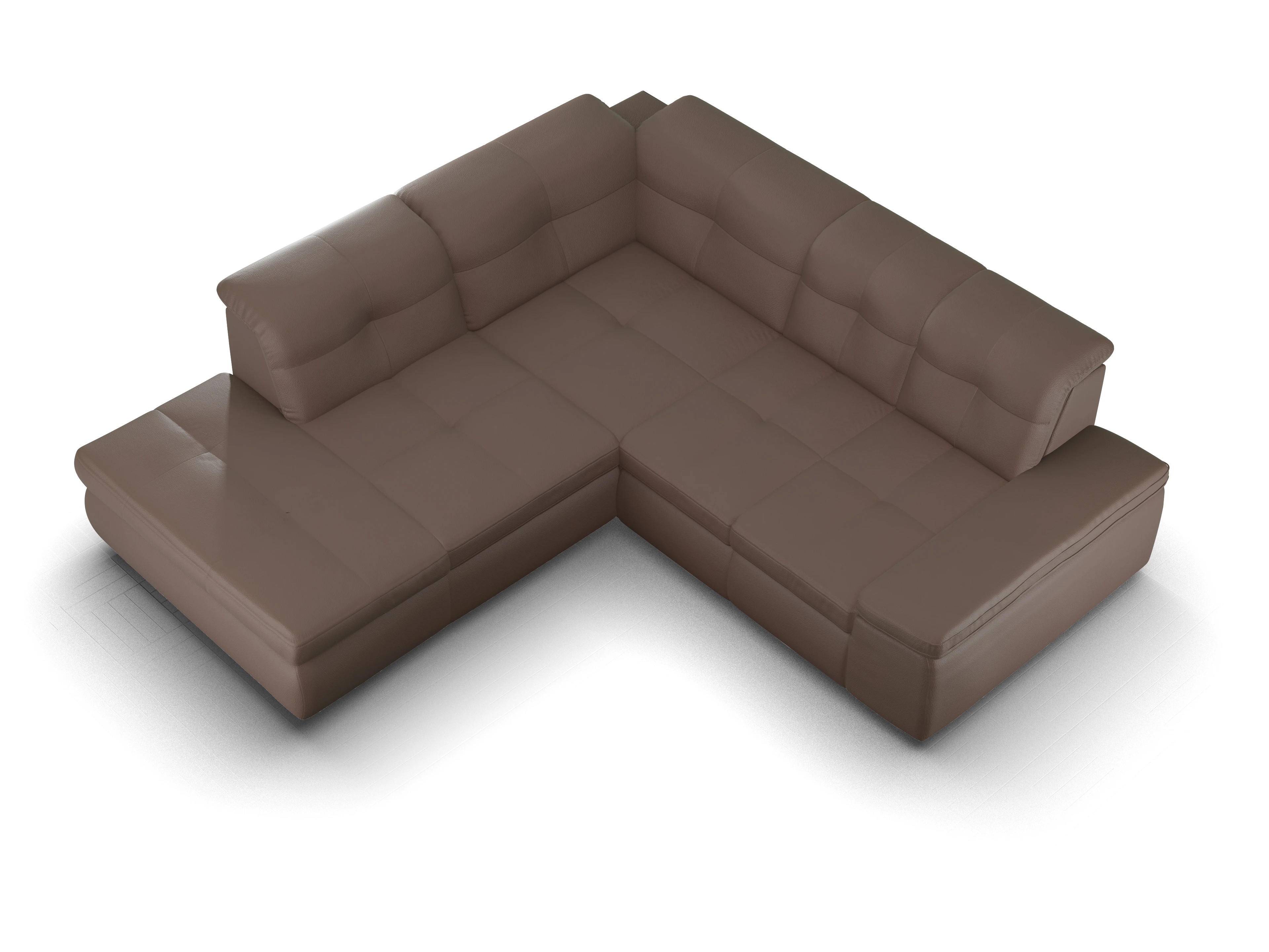 Ansicht des Produktes SC Smart 1001 Ecksofa links Abschluss offen in Stoff Braun