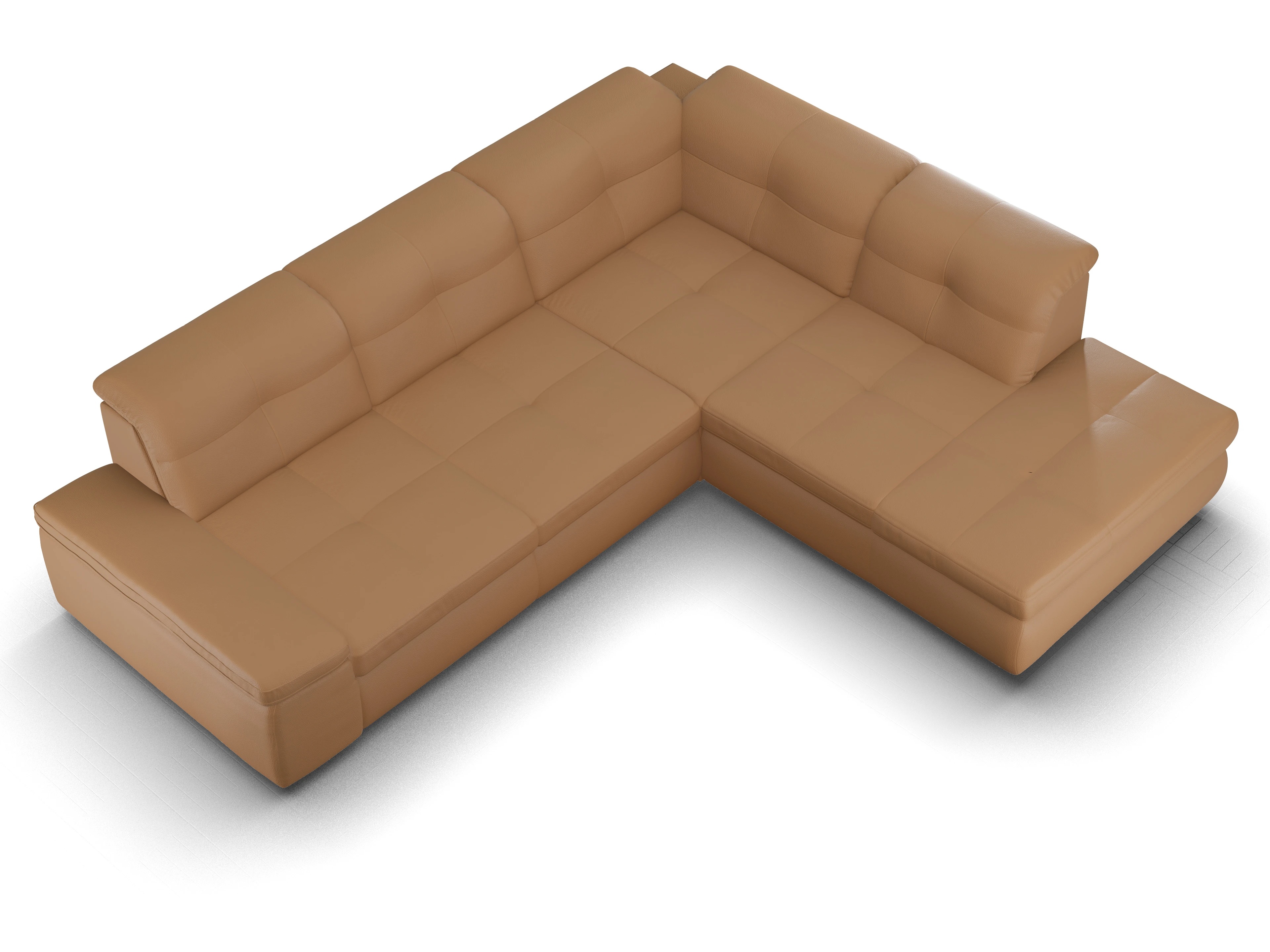 Ansicht des Produktes SC Smart 1001 Ecksofa rechts Abschluss offen in Stoff Braun