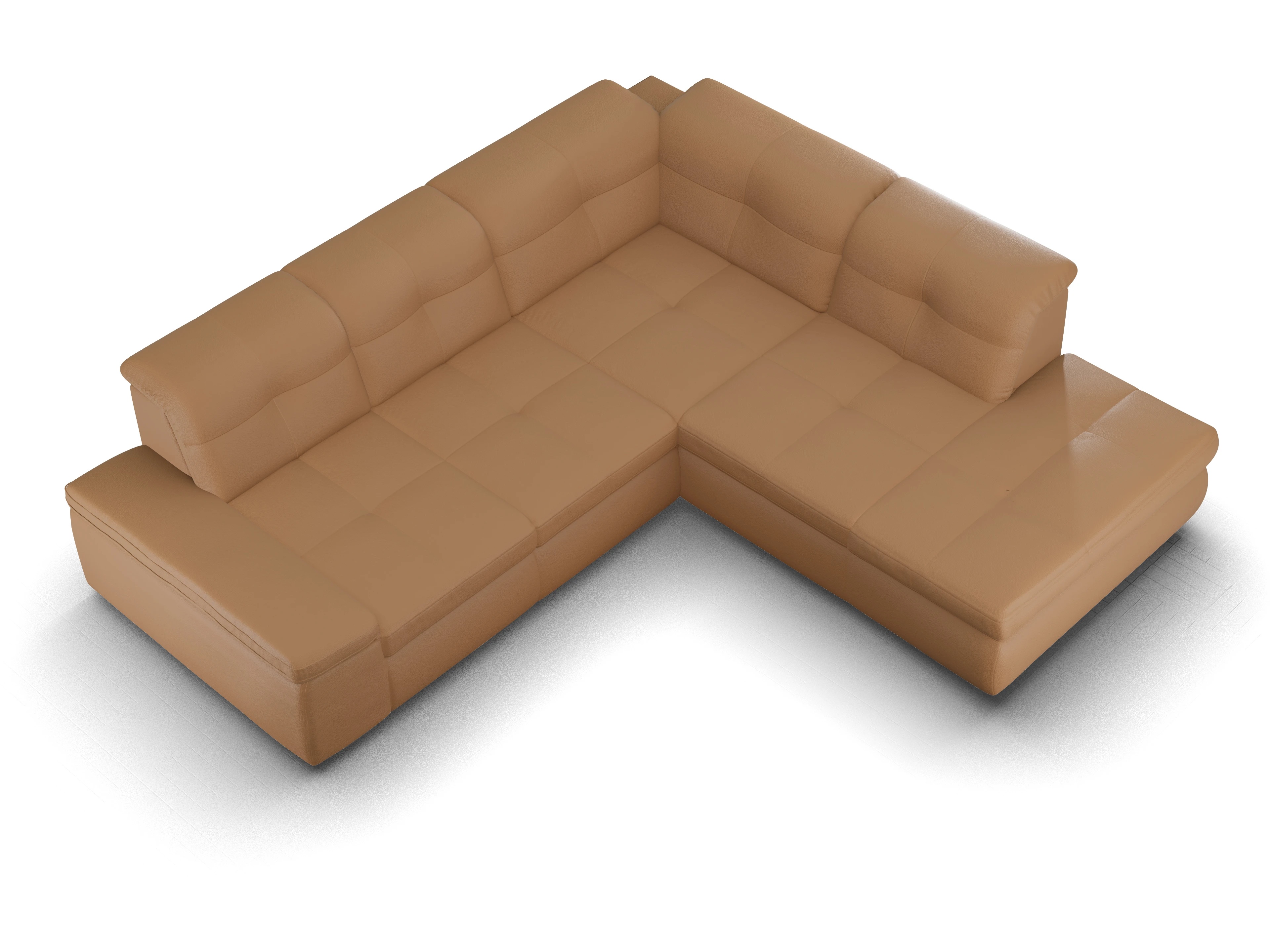 Ansicht des Produktes SC Smart 1001 Ecksofa rechts Abschluss offen in Stoff Braun