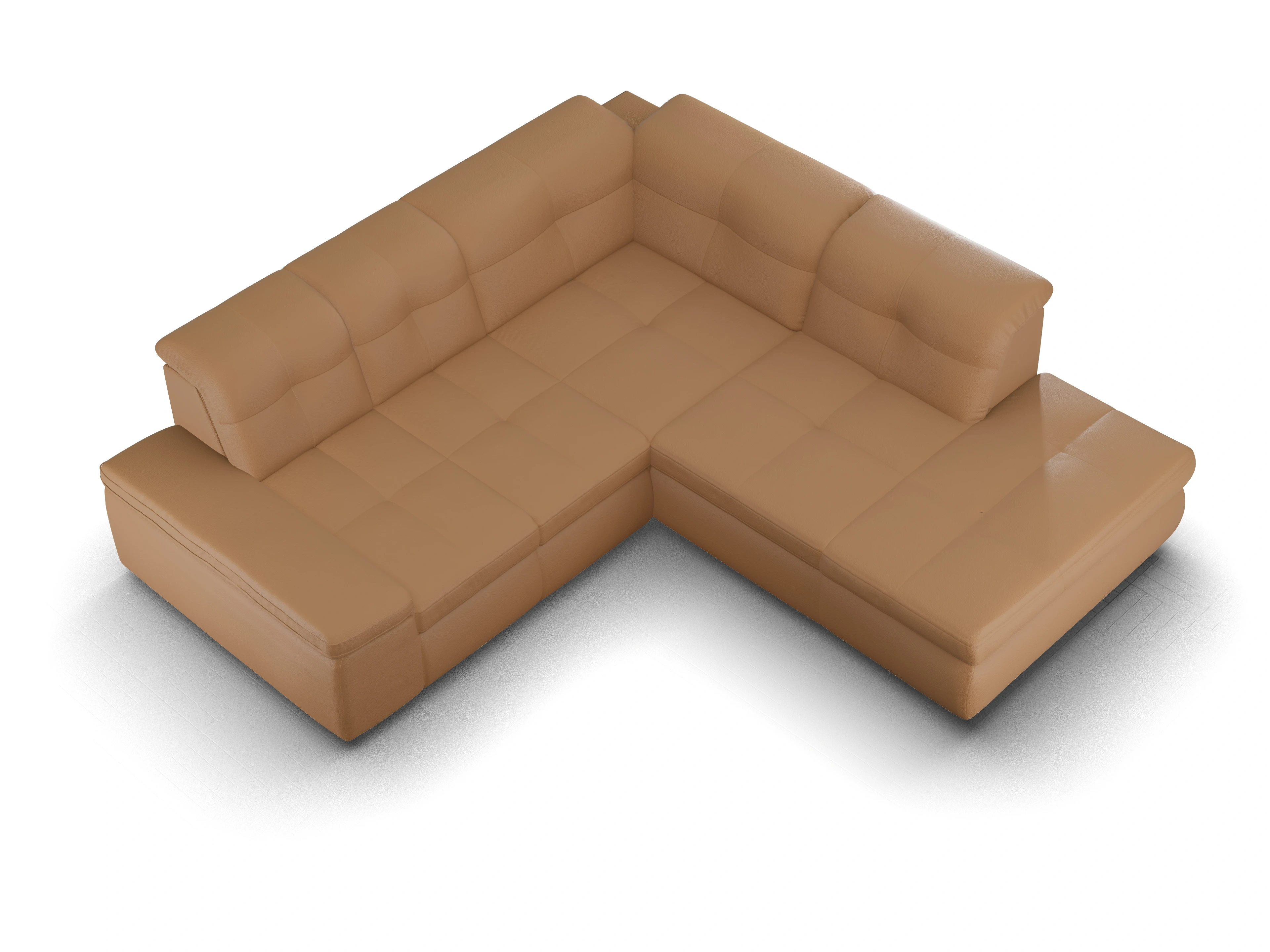 Ansicht des Produktes SC Smart 1001 Ecksofa rechts Abschluss offen in Stoff Braun