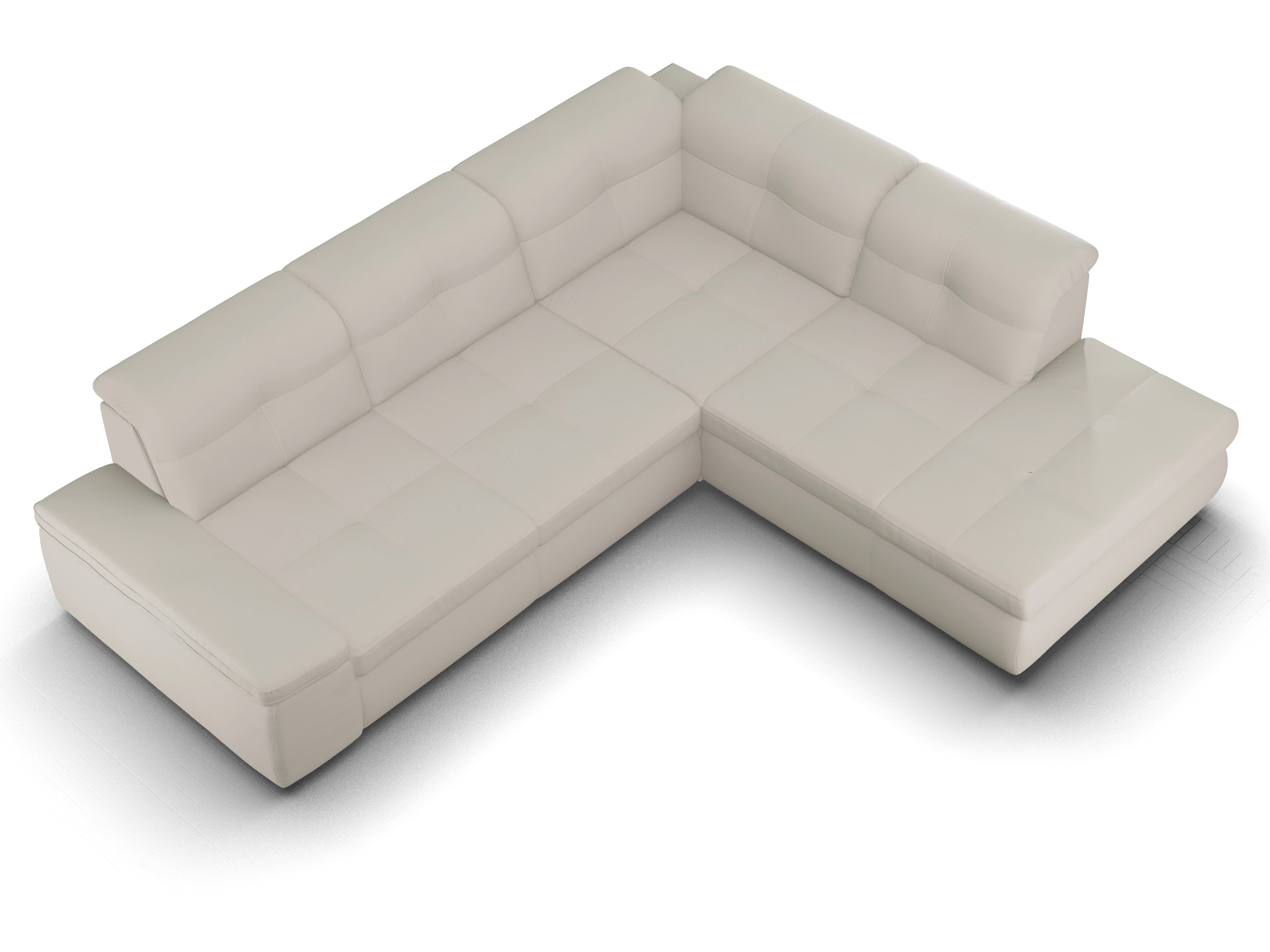 Ansicht des Produktes SC Smart 1001 Ecksofa rechts Abschluss offen in Stoff Beige