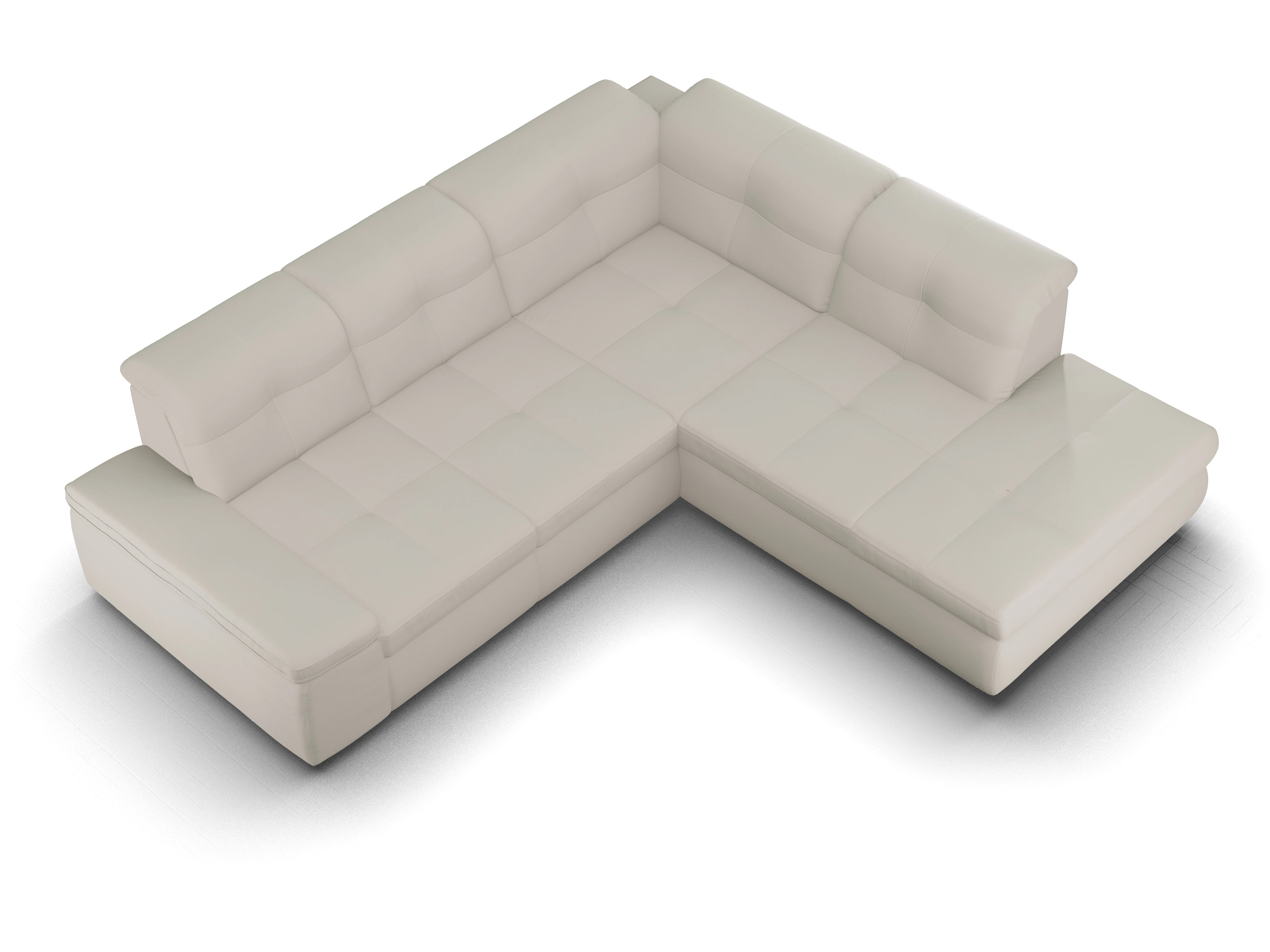 Ansicht des Produktes SC Smart 1001 Ecksofa rechts Abschluss offen in Stoff Beige