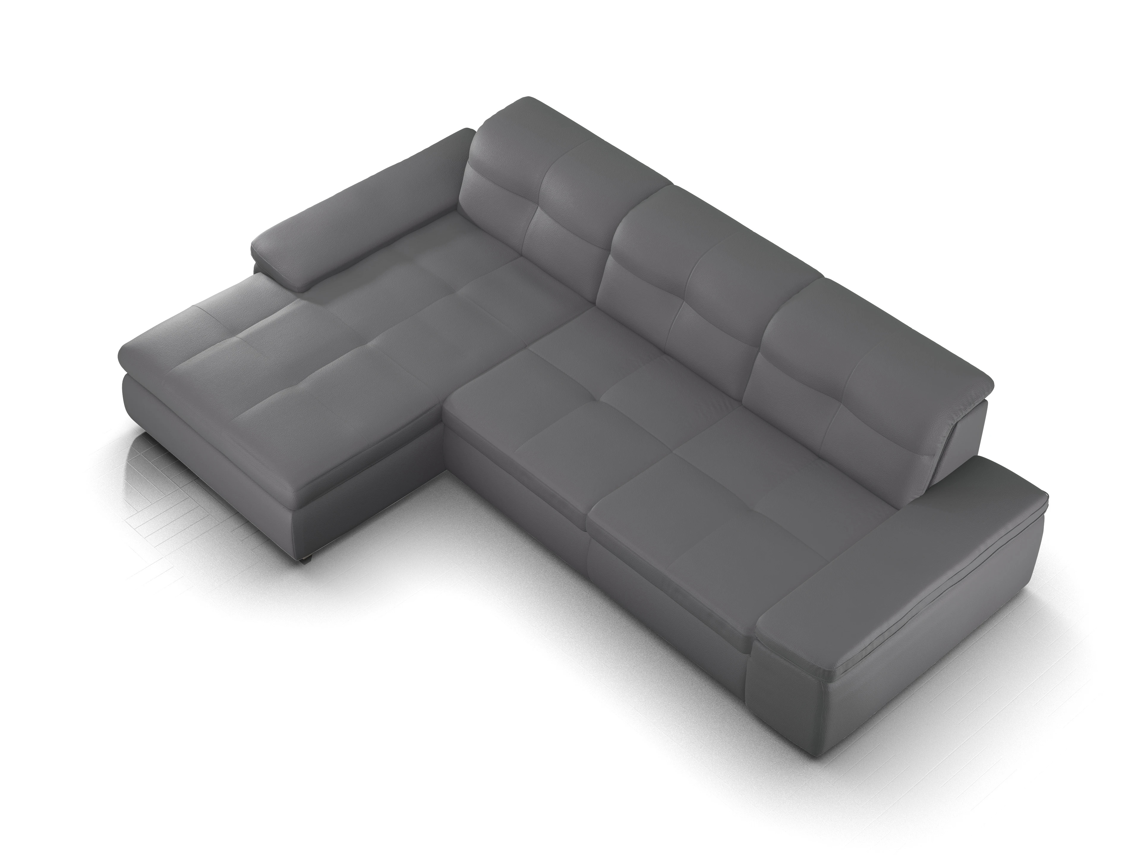 Ansicht des Produktes SC Smart 1001 Ecksofa links Abschluss offen in Stoff Grau