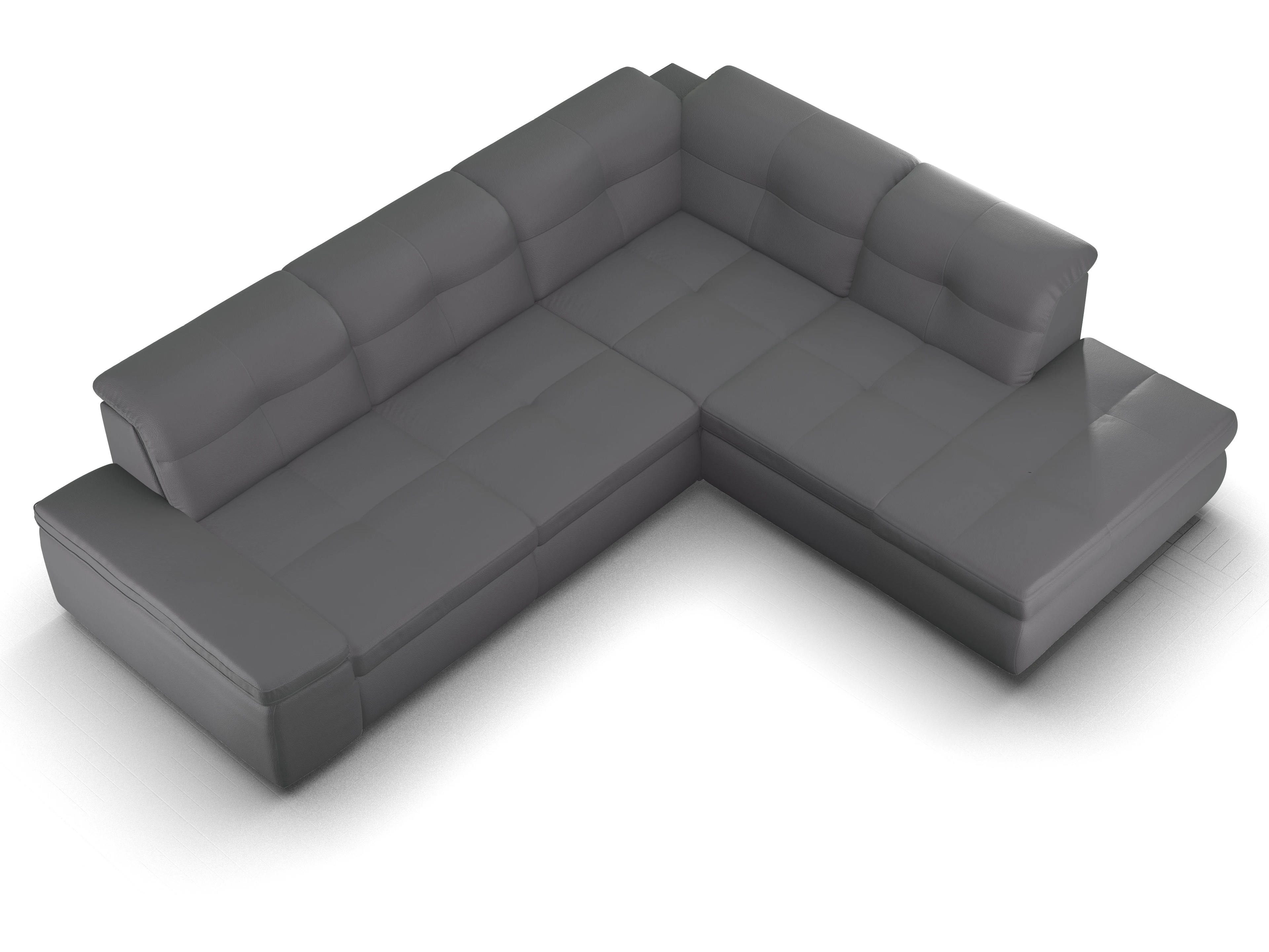 Ansicht des Produktes SC Smart 1001 Ecksofa rechts Abschluss offen in Stoff Grau