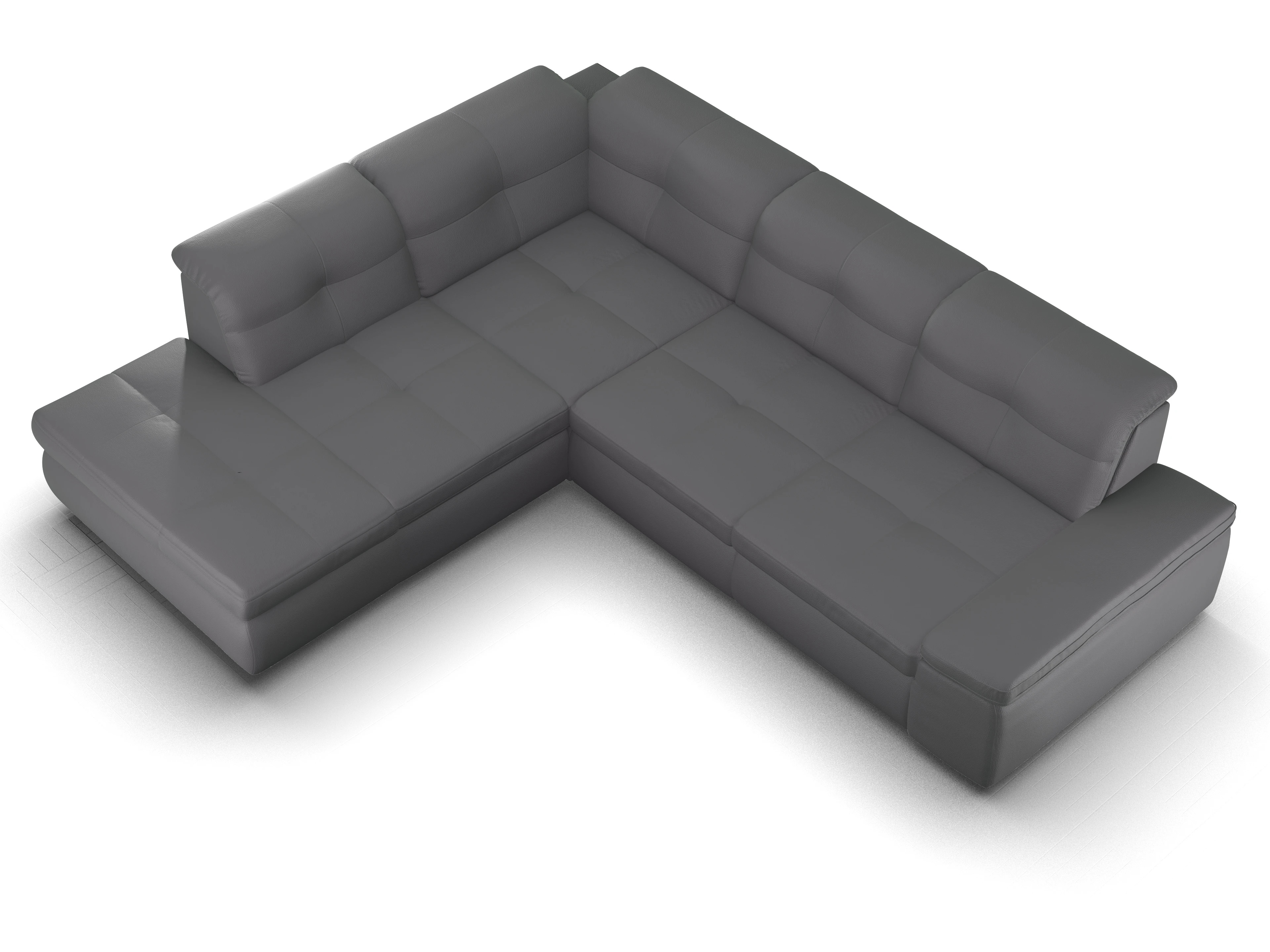 Ansicht des Produktes SC Smart 1001 Ecksofa links Abschluss offen in Stoff Grau