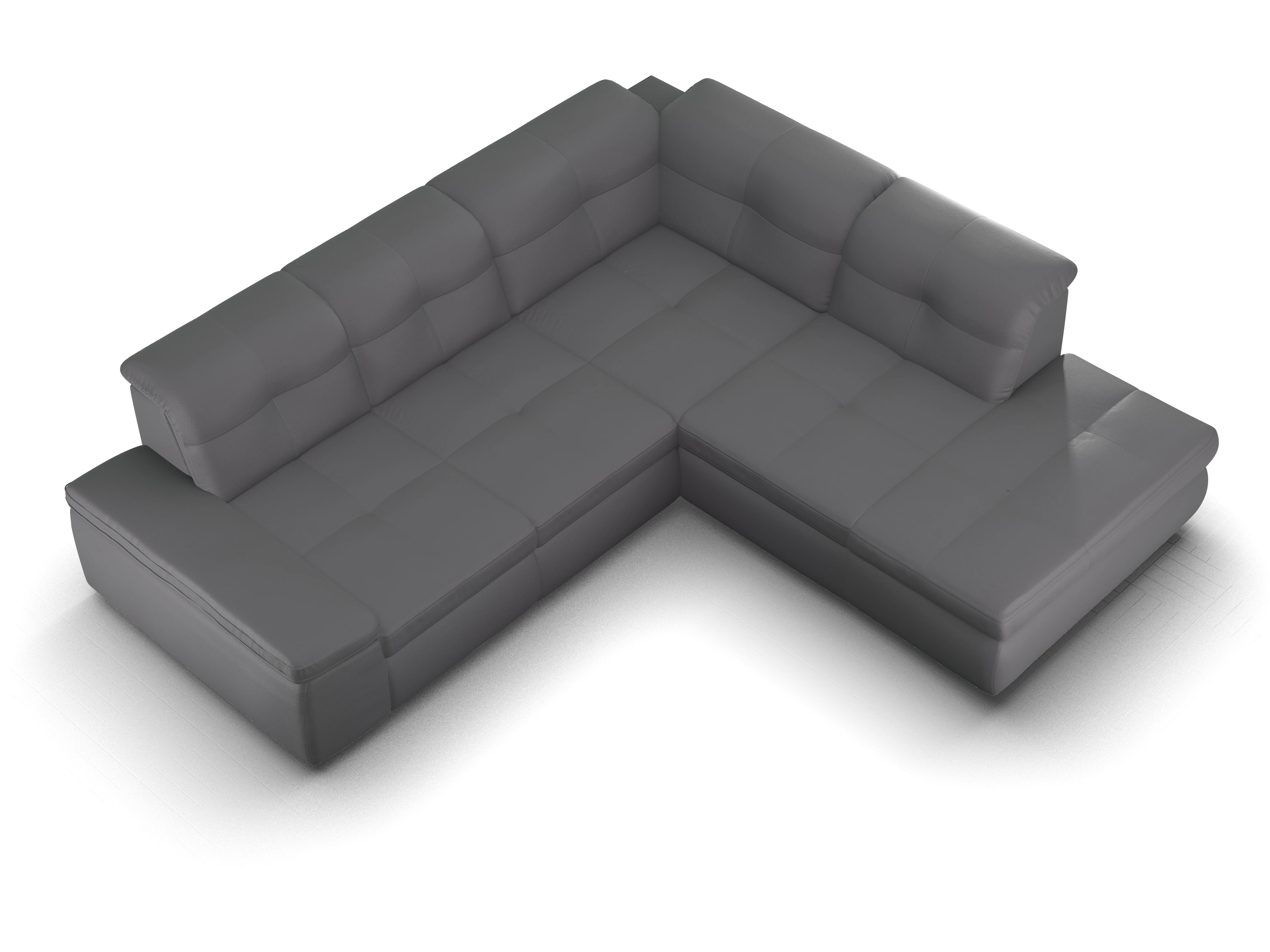 Ansicht des Produktes SC Smart 1001 Ecksofa rechts Abschluss offen in Stoff Grau