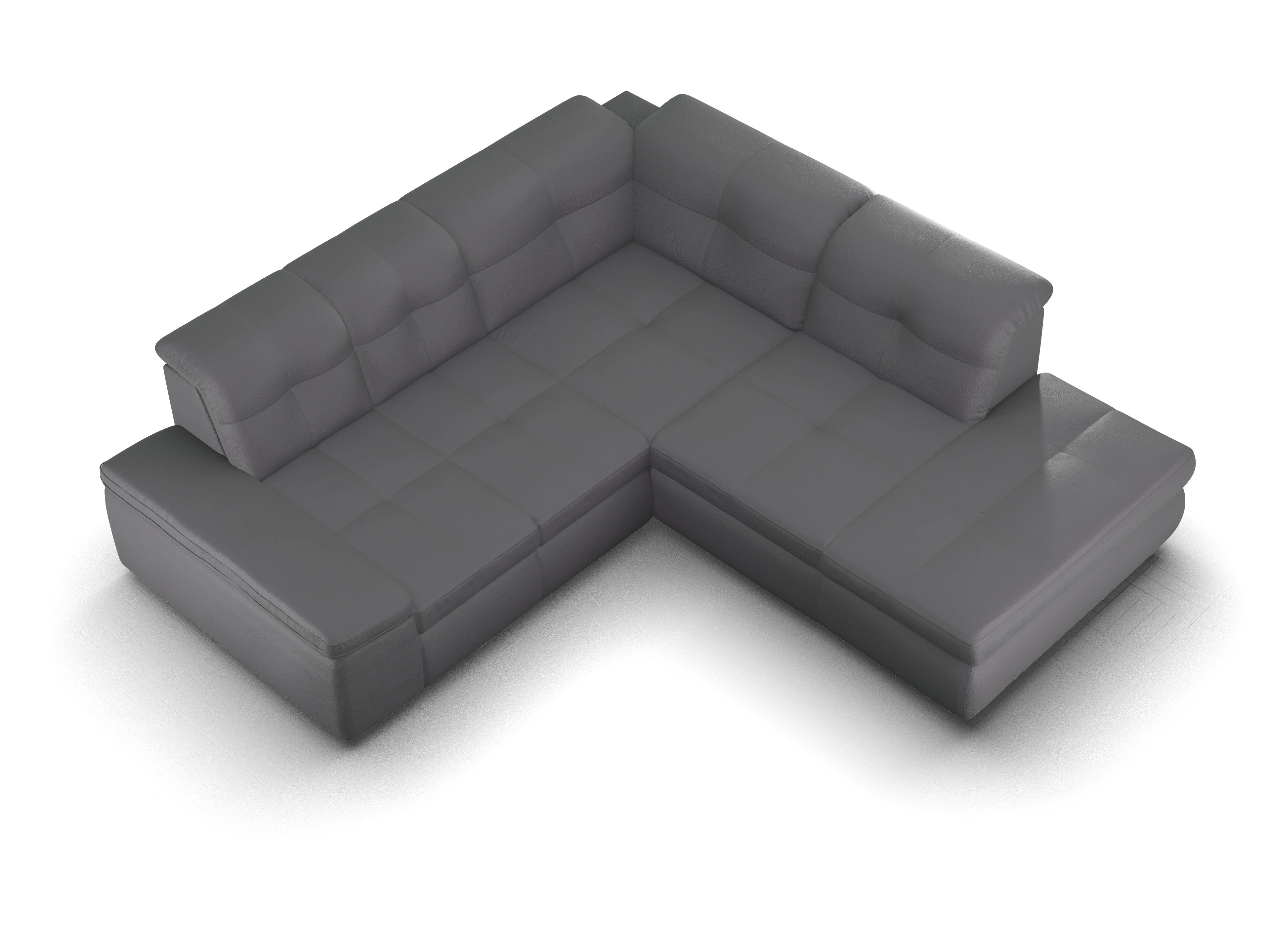 Ansicht des Produktes SC Smart 1001 Ecksofa rechts Abschluss offen in Stoff Grau