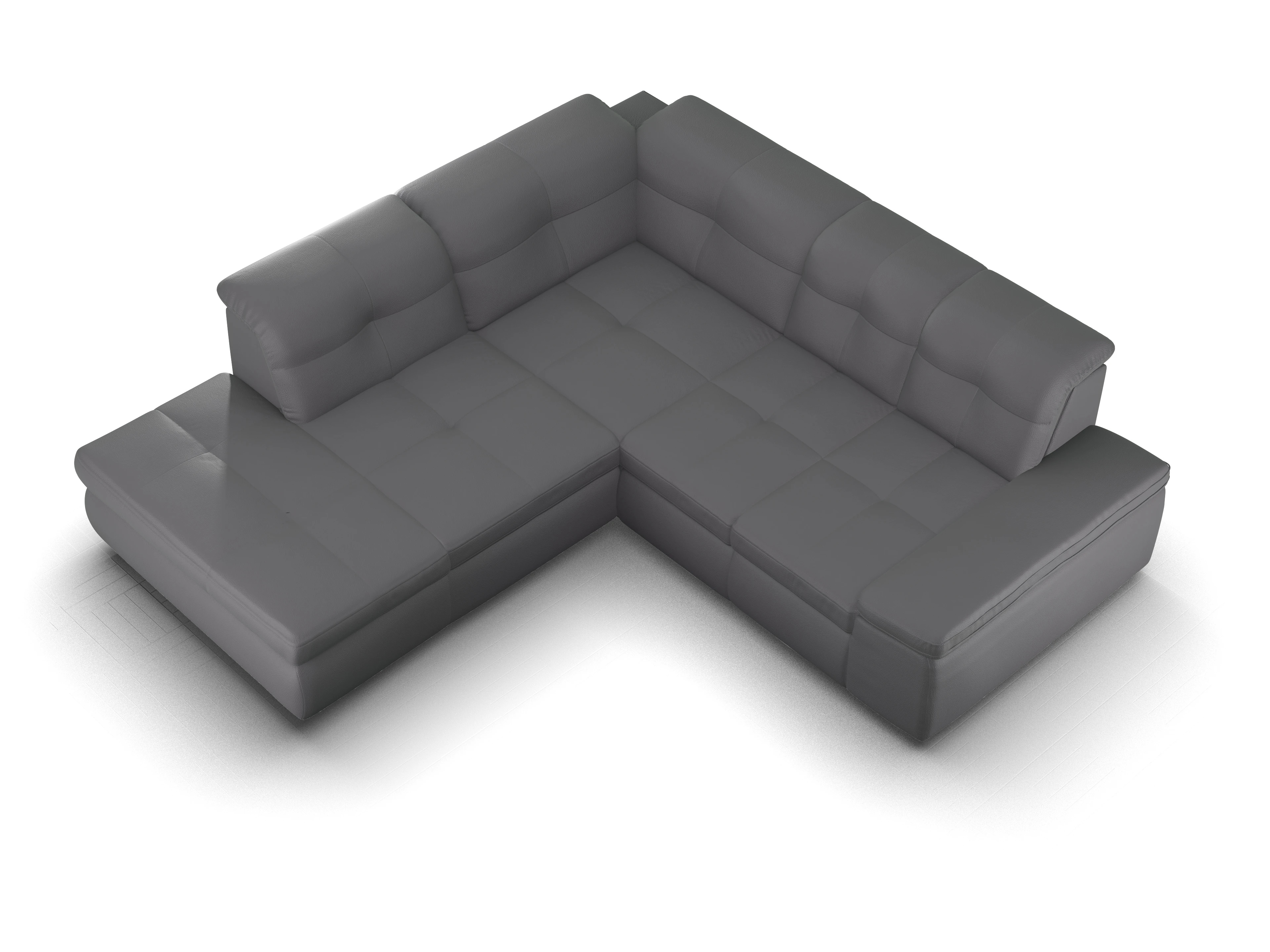 Ansicht des Produktes SC Smart 1001 Ecksofa links Abschluss offen in Stoff Grau